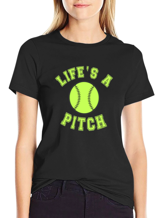 Lifes A Pitch Softball T-Shirt - Black