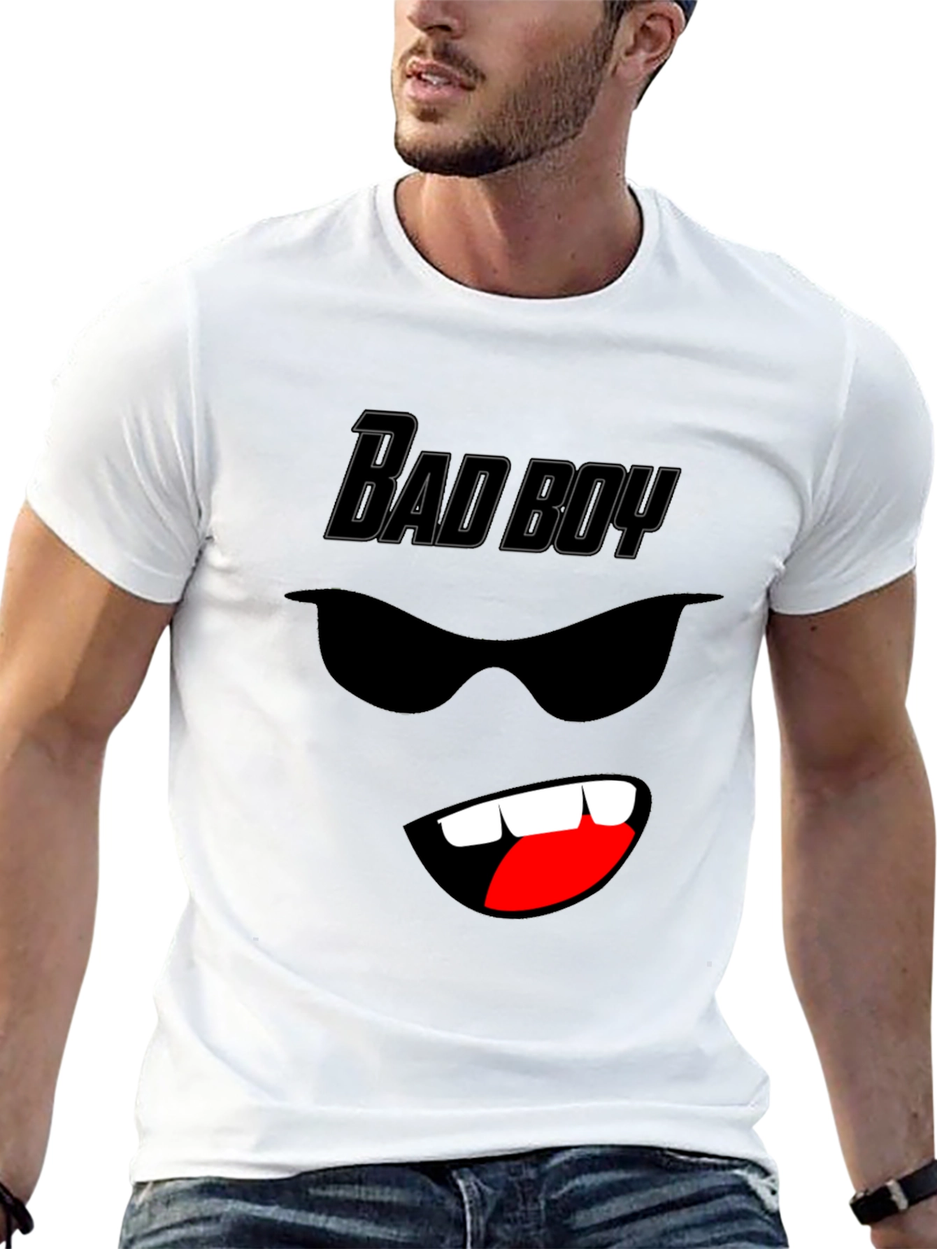 Bad Boy Graphic Tee - Cool Cartoon Face Design