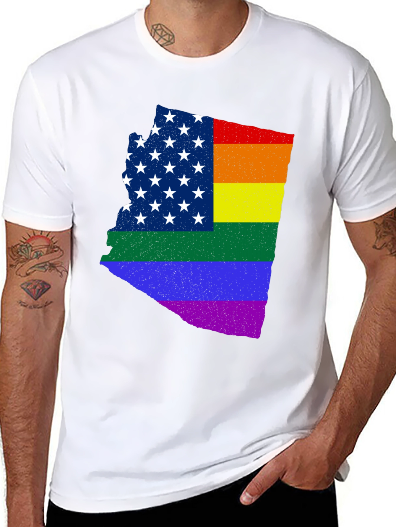 Pride Arizona State Map Graphic Tee - Black
