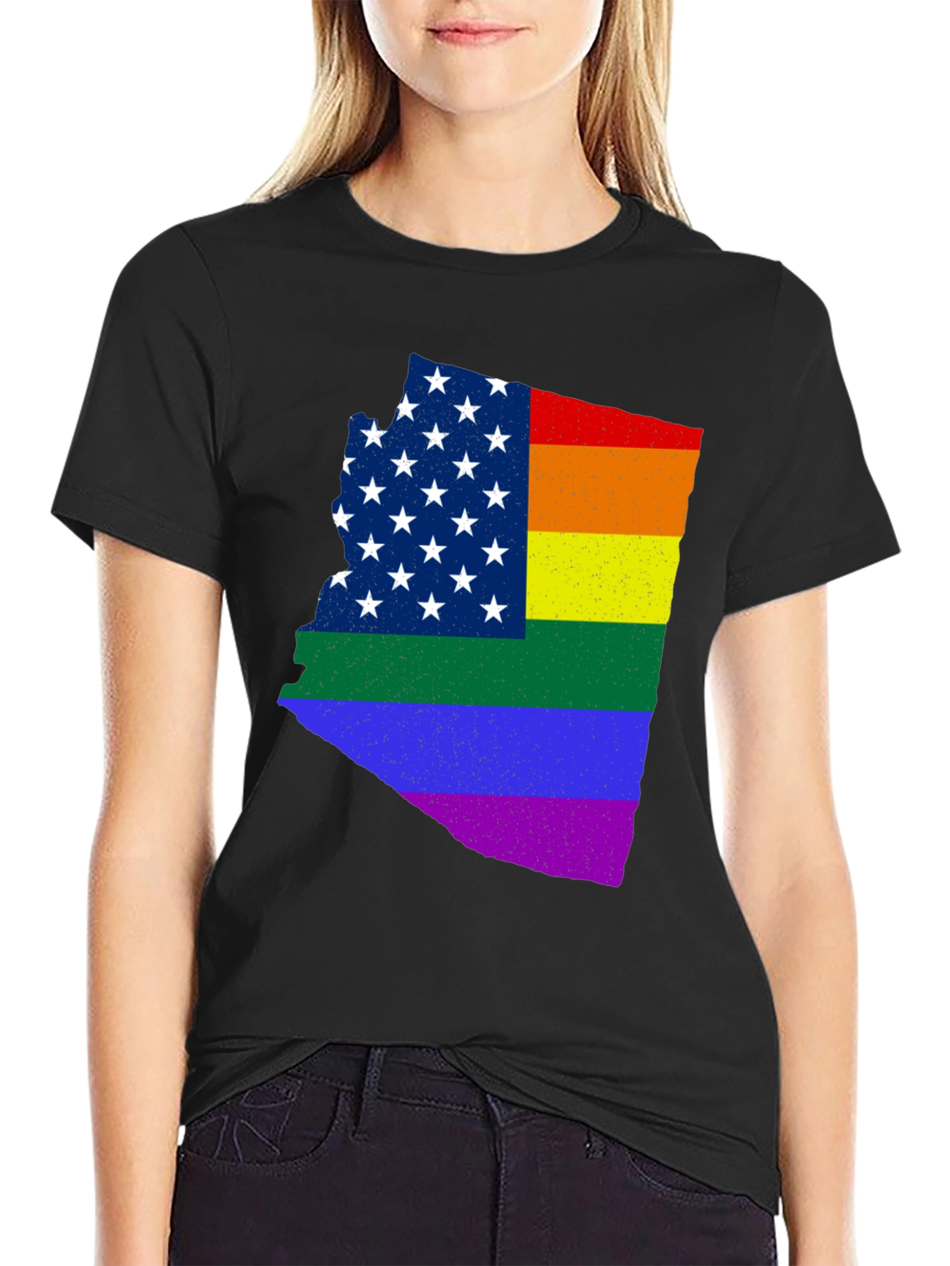 Pride Arizona State Map Graphic Tee - Black