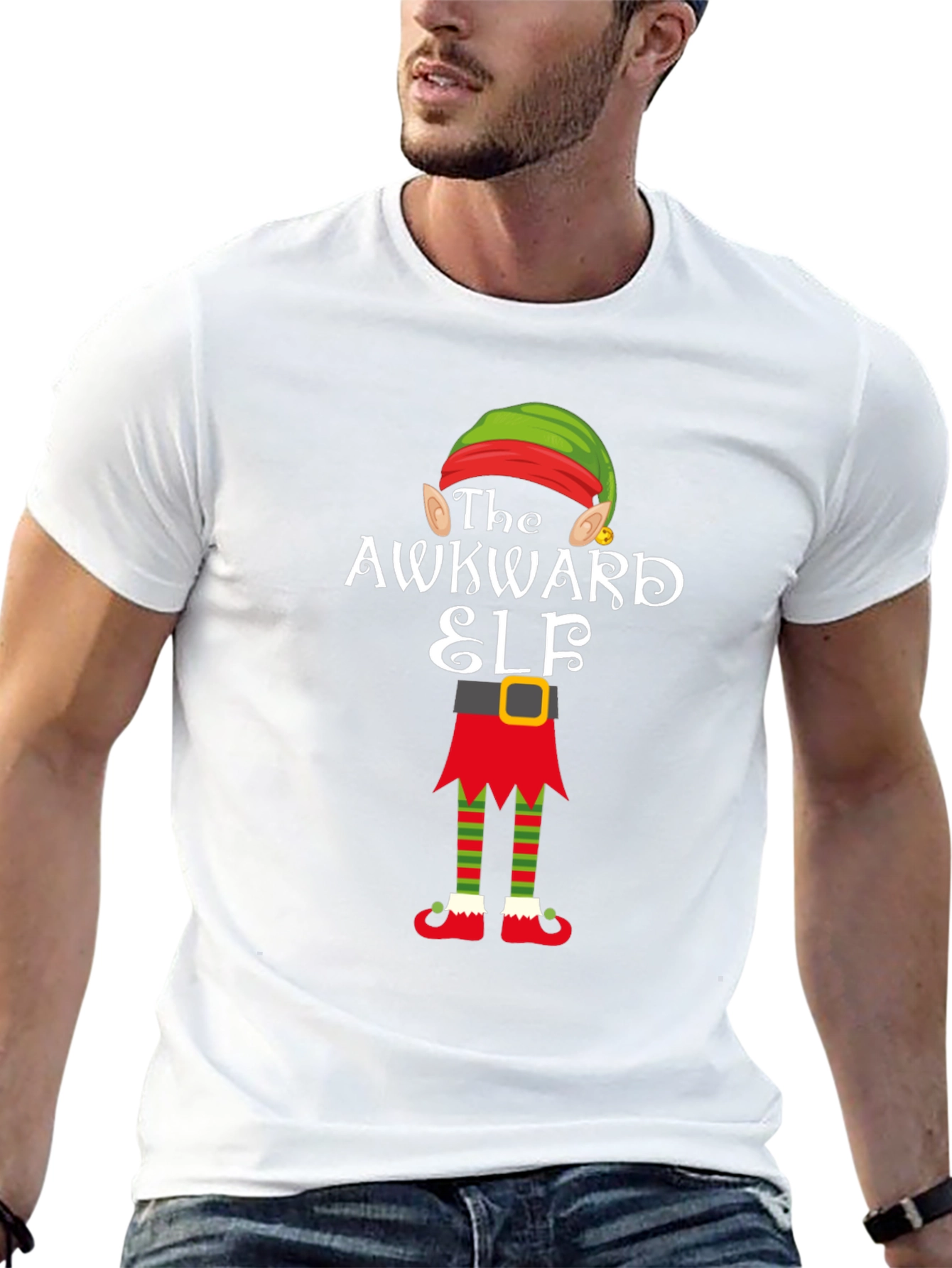 Awkward Elf Graphic Tee - Holiday Fun!