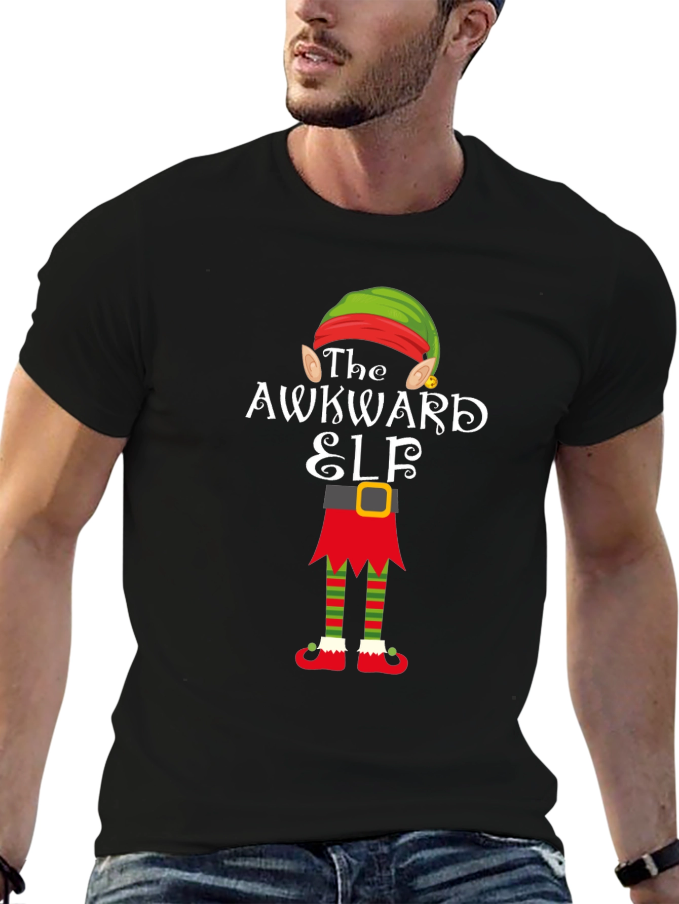 Awkward Elf Graphic Tee - Holiday Fun!