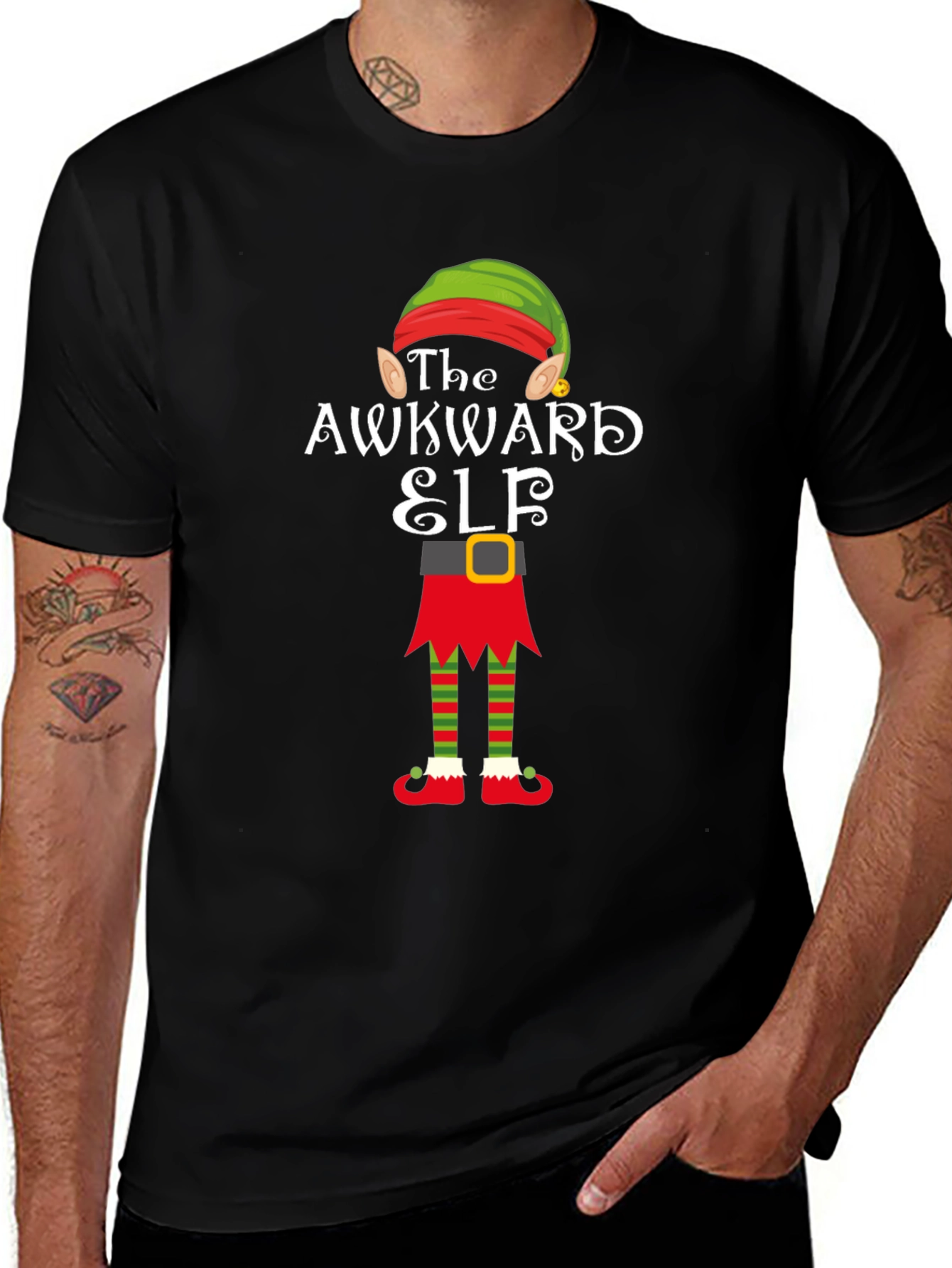 Awkward Elf Graphic Tee - Holiday Fun!