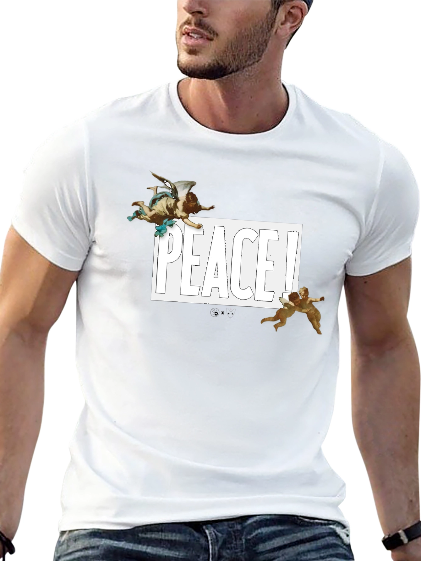 Peace Angel Graphic Tee - Black Cotton T-Shirt
