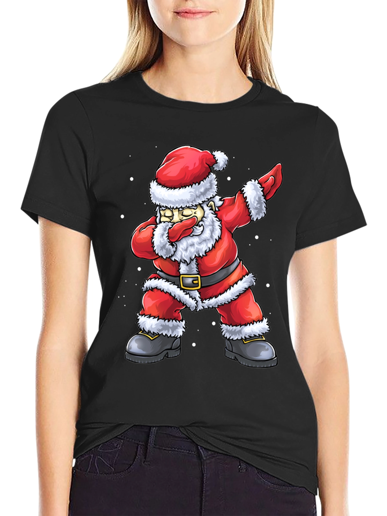 Dabbing Santa Graphic Tee - Holiday Fun