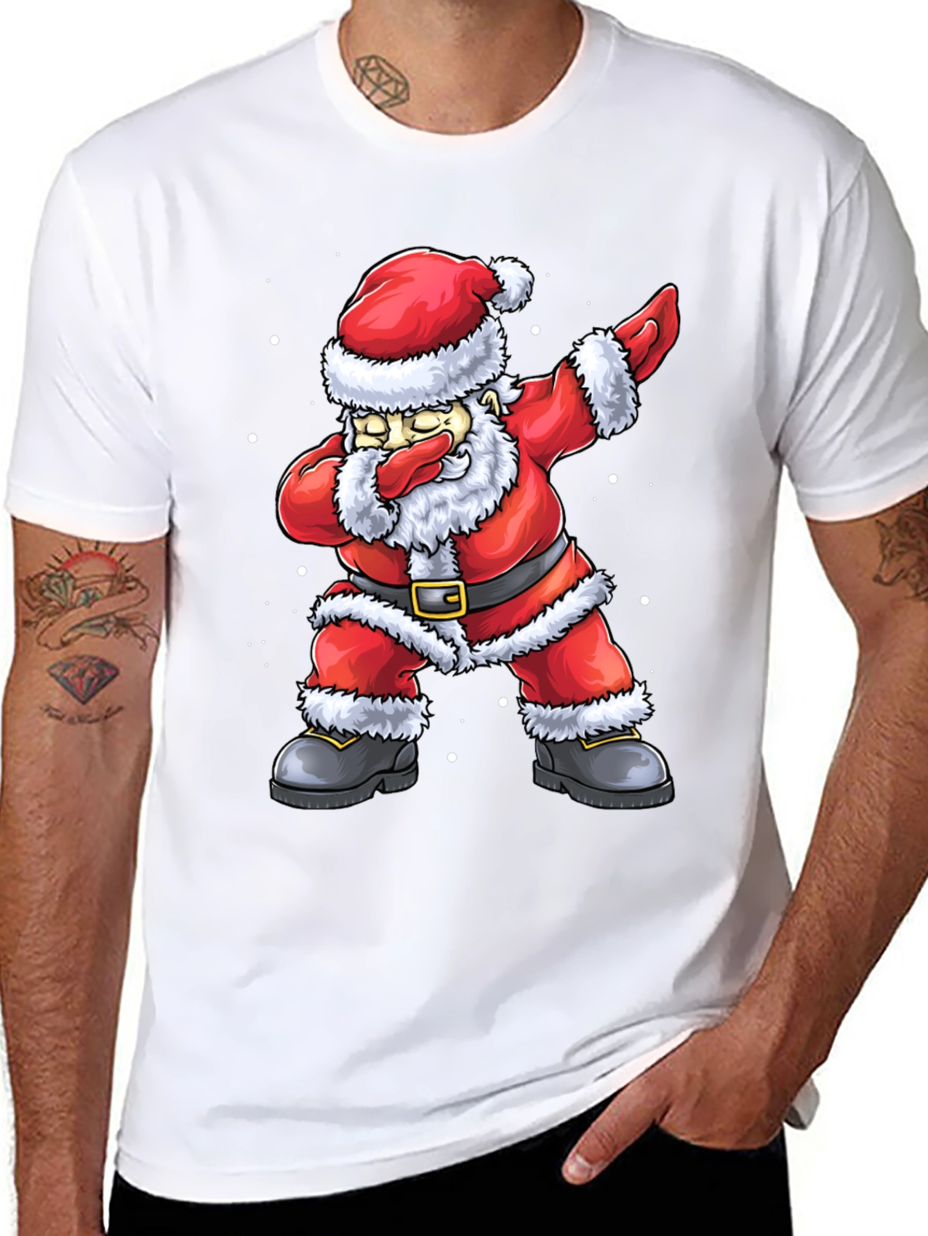 Dabbing Santa Graphic Tee - Holiday Fun