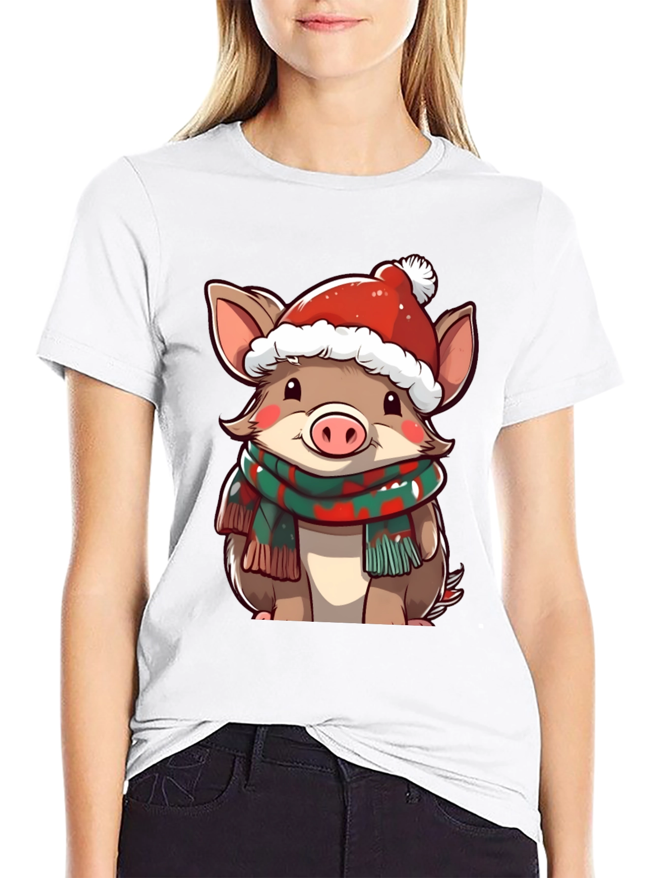 Festive Piglet Graphic Tee - Holiday Style!