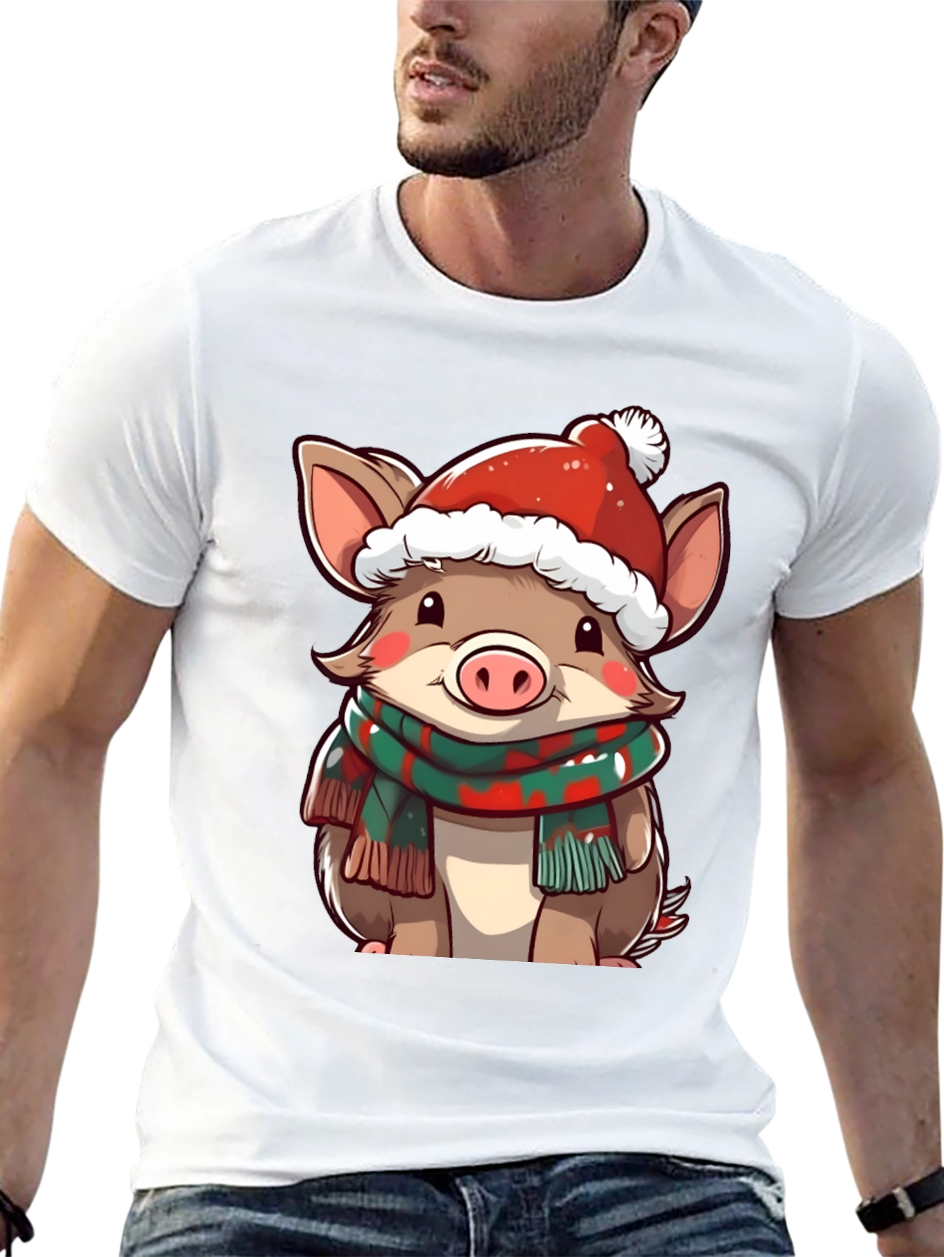 Festive Piglet Graphic Tee - Holiday Style!