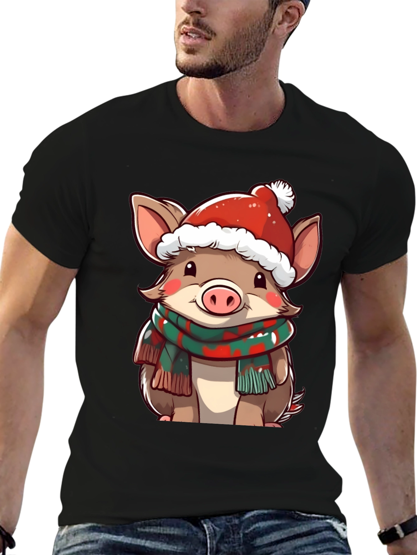 Festive Piglet Graphic Tee - Holiday Style!