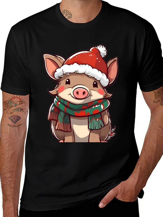 Festive Piglet Graphic Tee - Holiday Style!