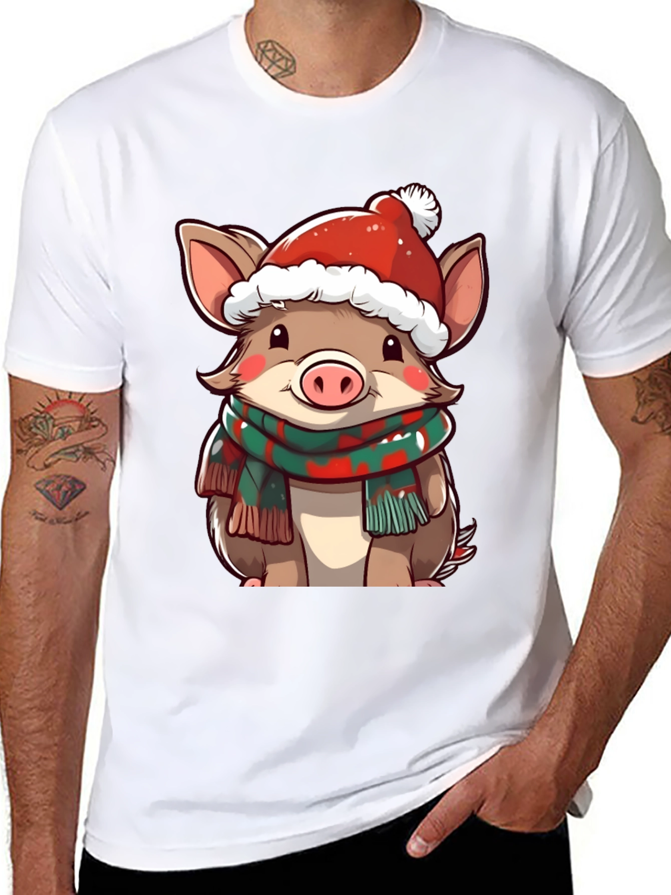 Festive Piglet Graphic Tee - Holiday Style!