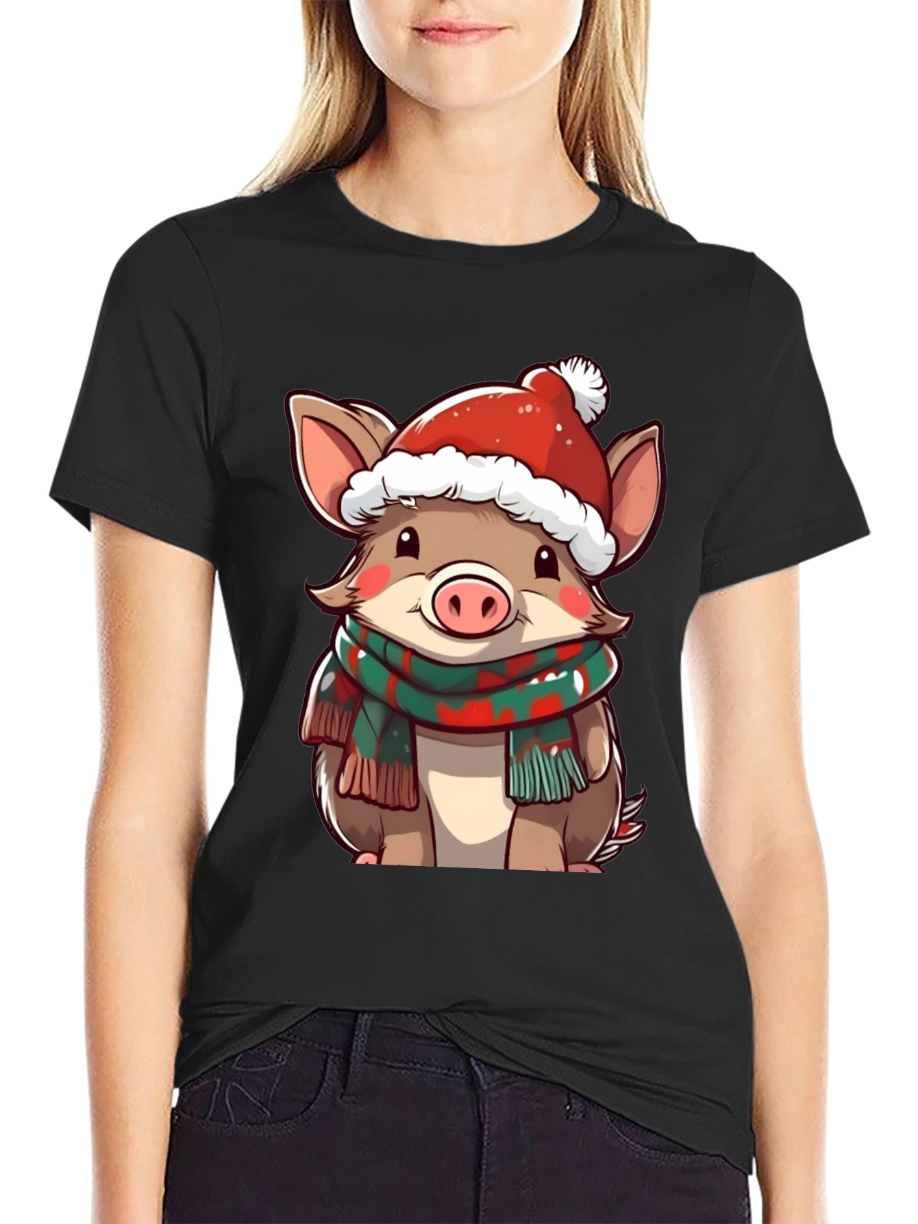 Festive Piglet Graphic Tee - Holiday Style!