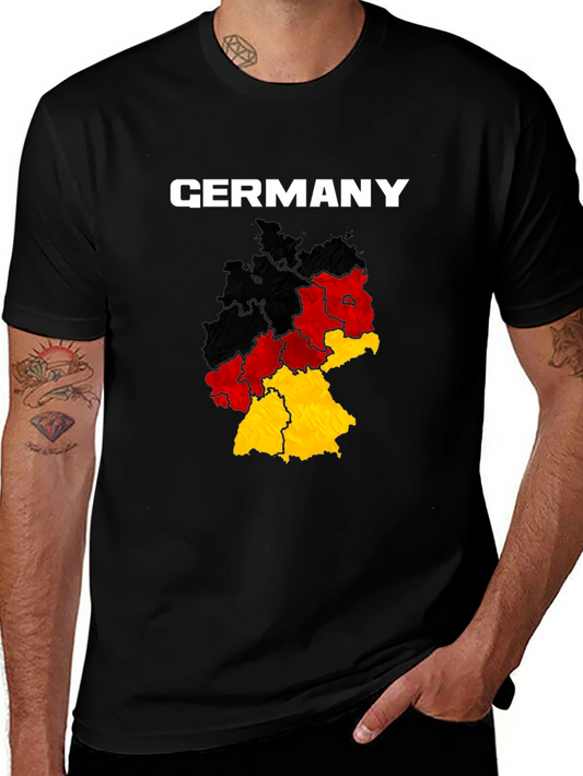 Germany Map T-Shirt - Black Cotton