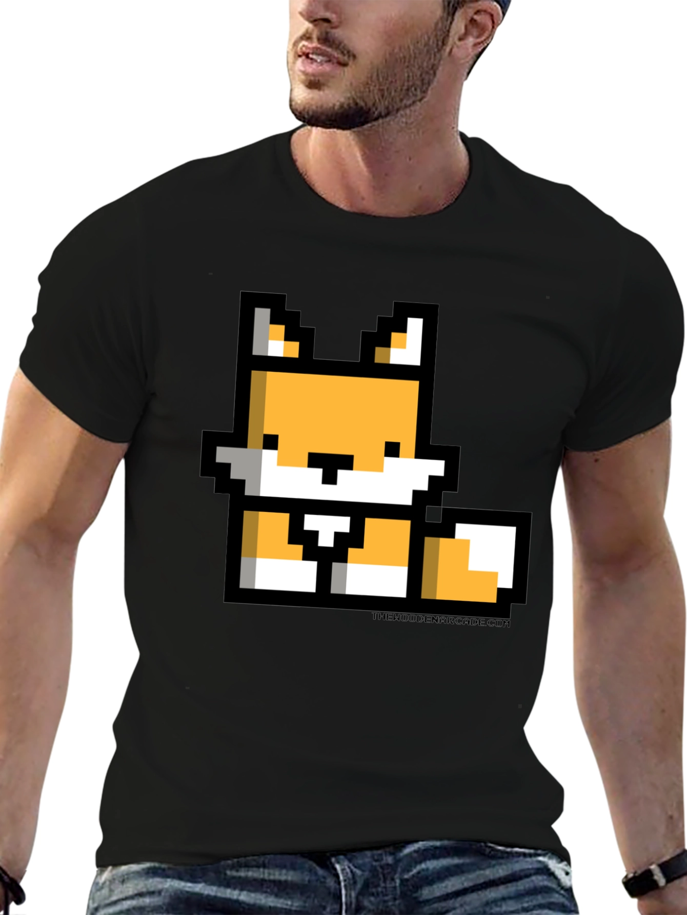Pixel Fox Black T-Shirt - Gamer Style