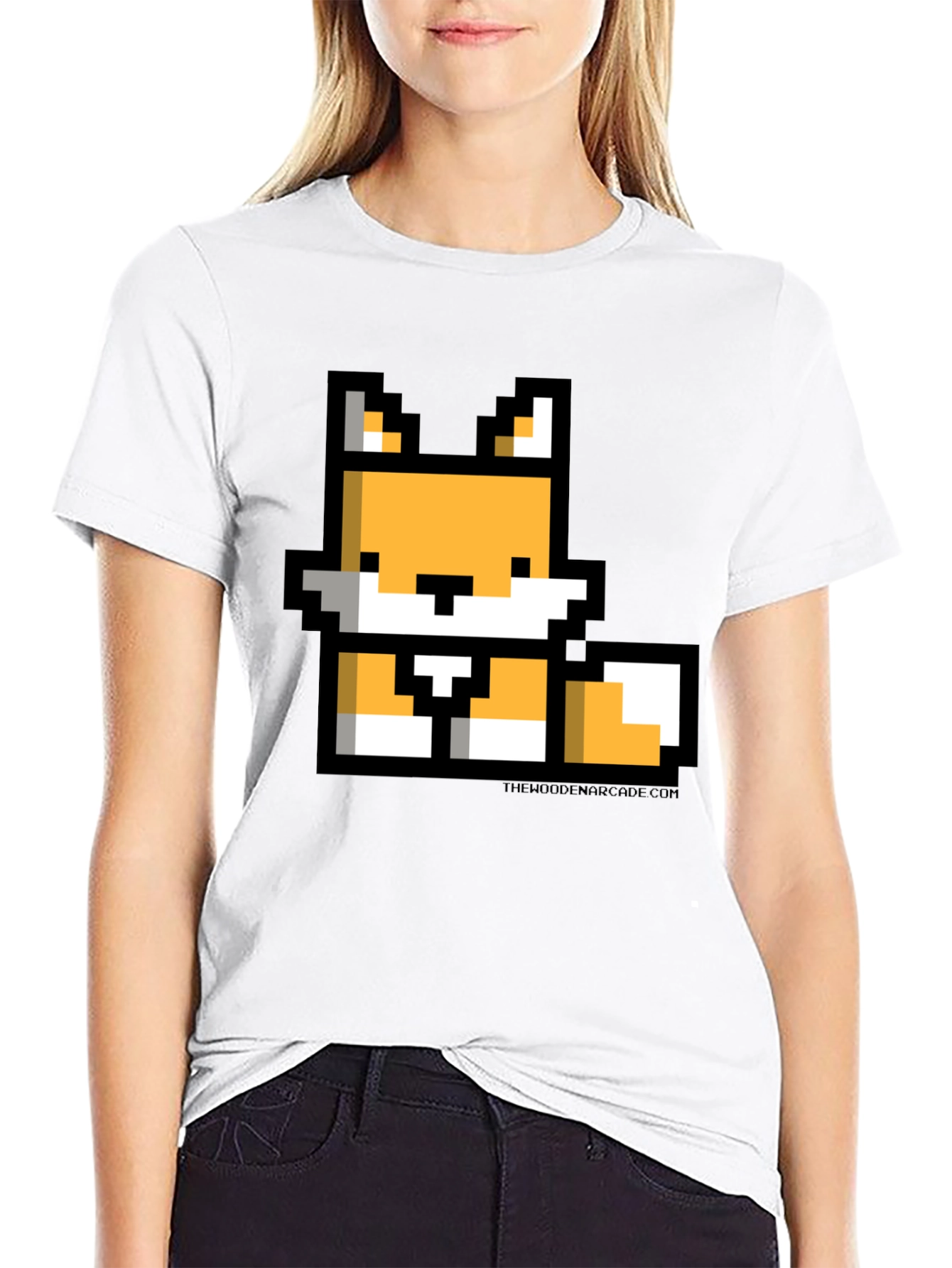 Pixel Fox Black T-Shirt - Gamer Style