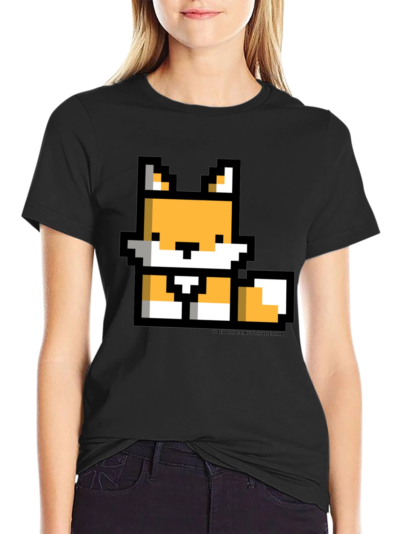 Pixel Fox Black T-Shirt - Gamer Style