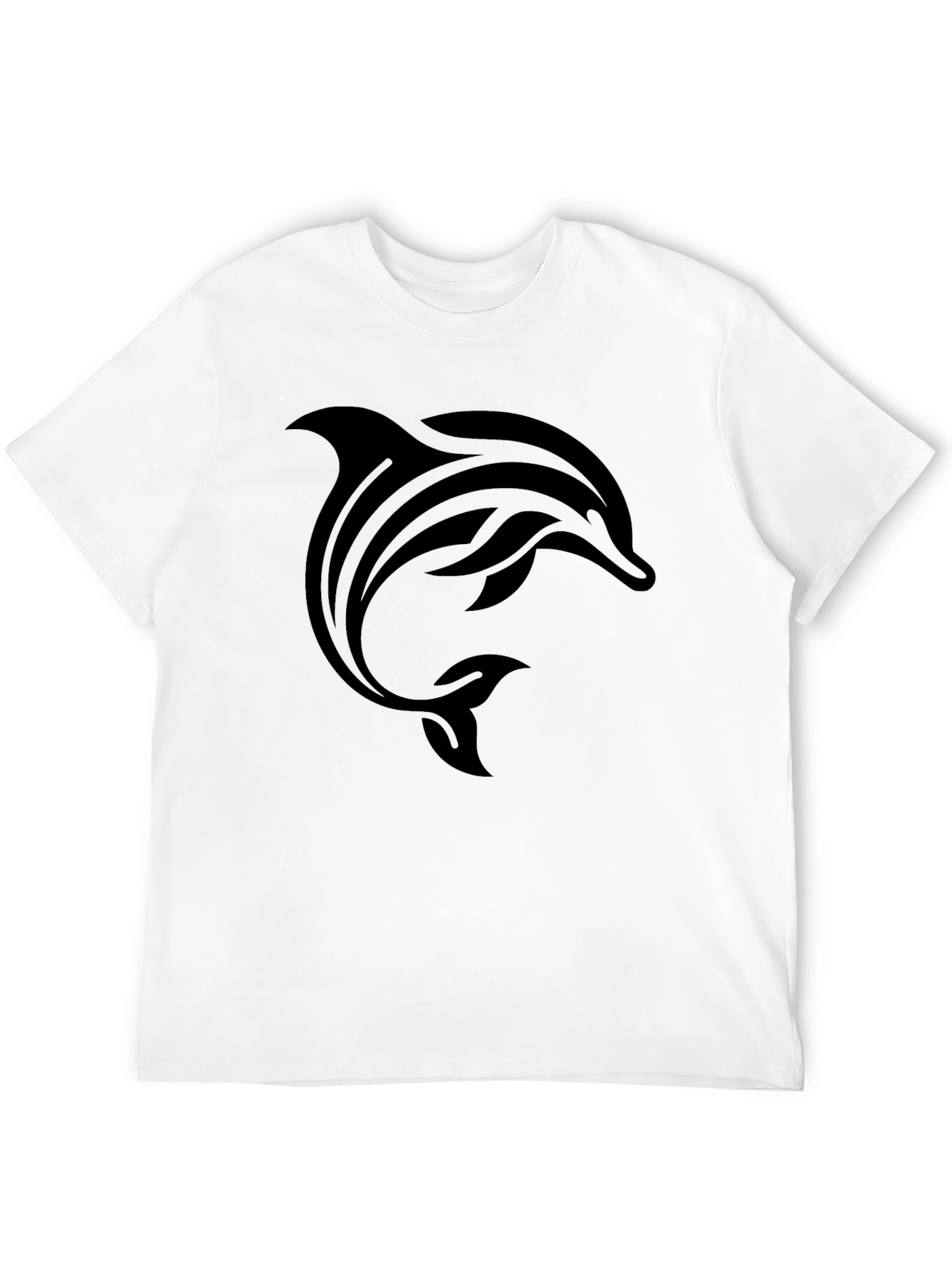 Mens Black Dolphin Graphic Tee - Stylish & Casual
