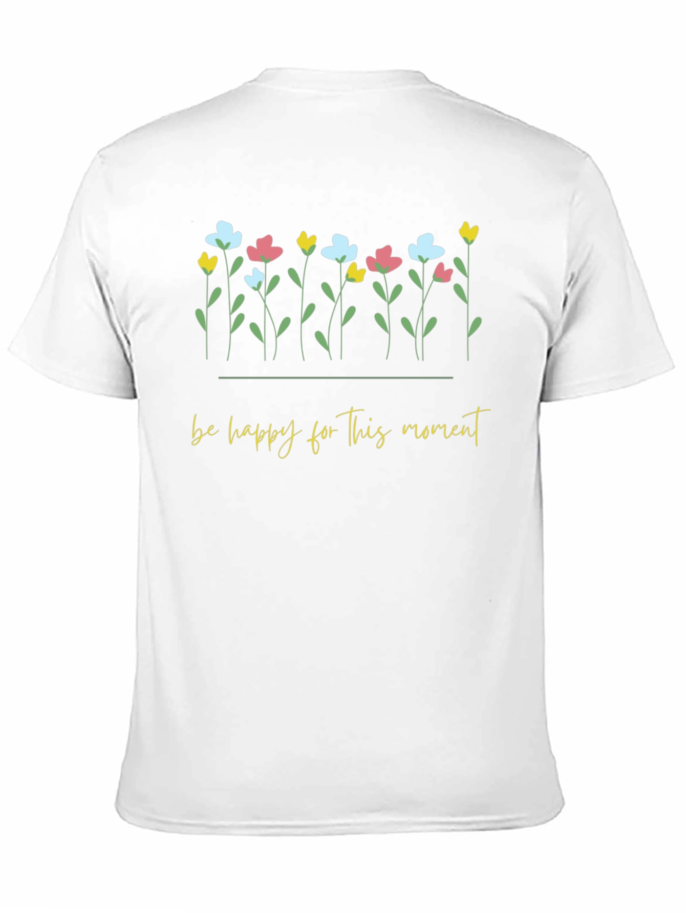 Floral Be Happy Black Graphic Tee