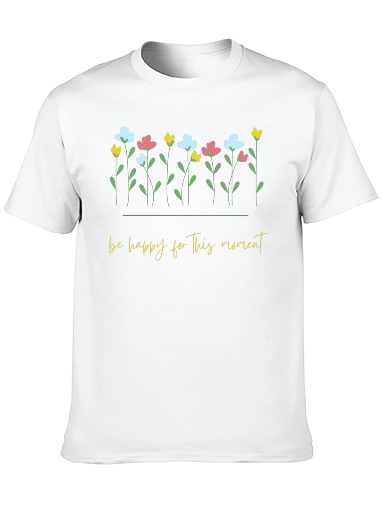 Floral Be Happy Black Graphic Tee