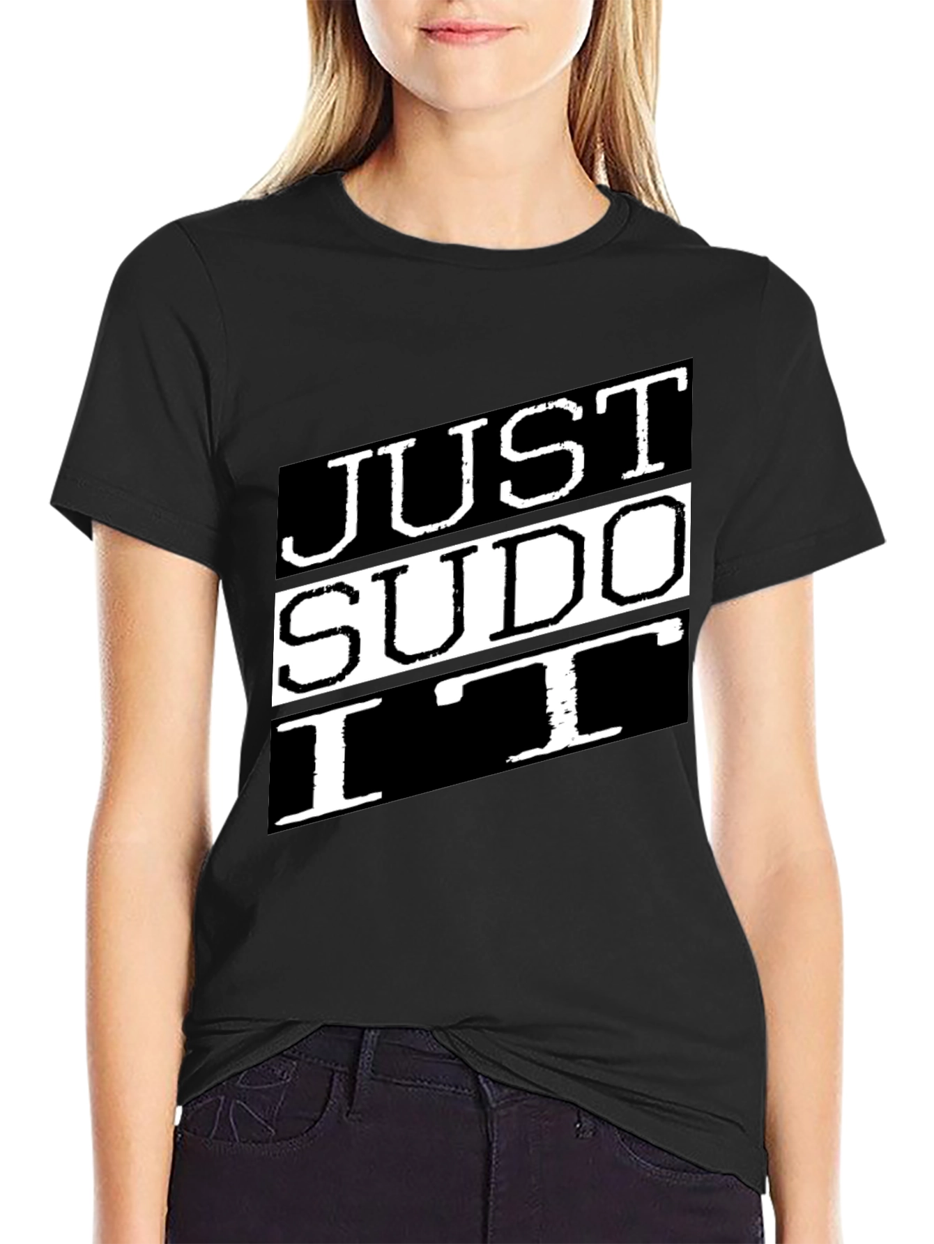Just Sudo It Black T-Shirt Linux Command Tee