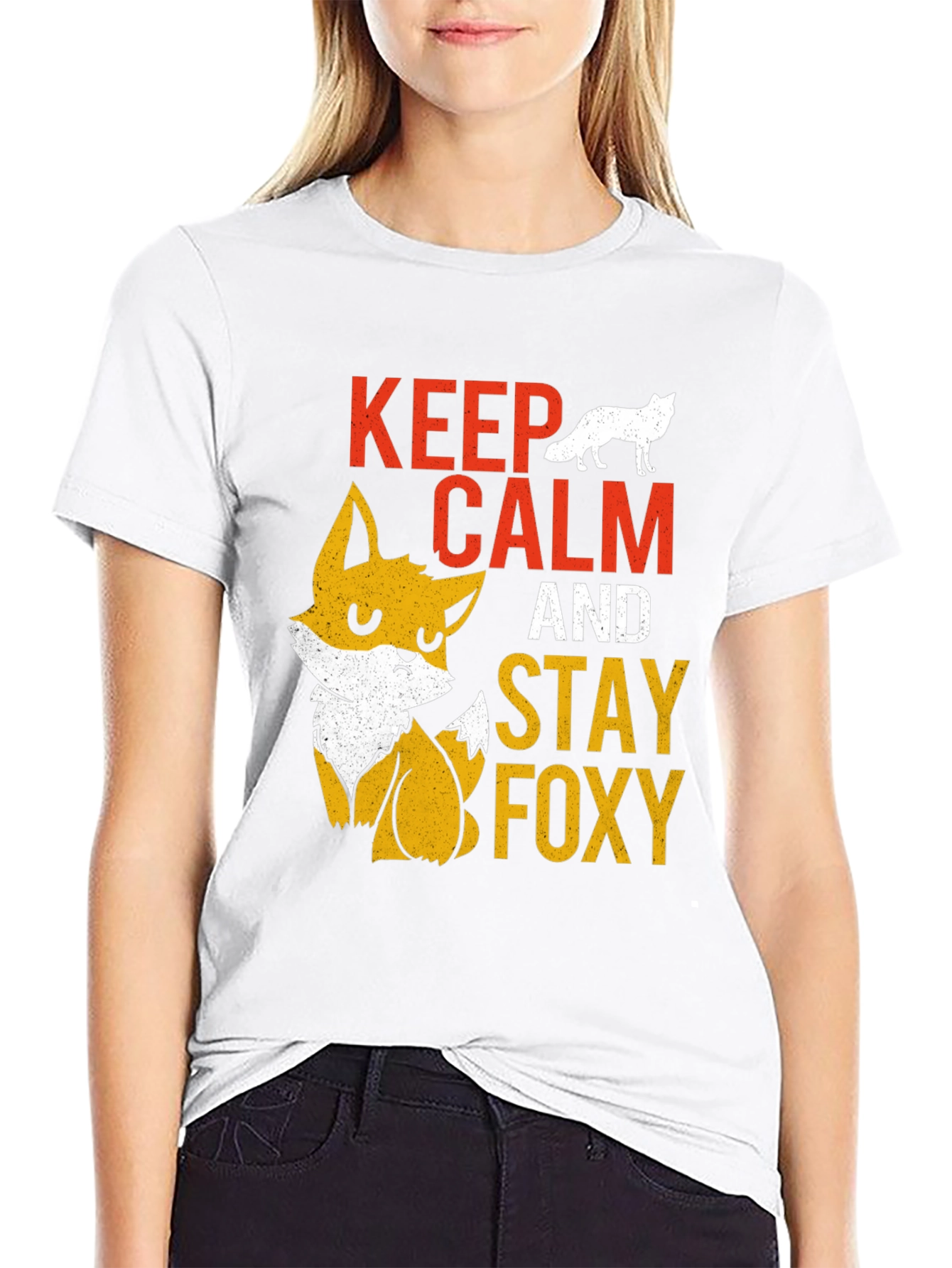 Keep Calm Stay Foxy T-Shirt - Cute Graphic Tee