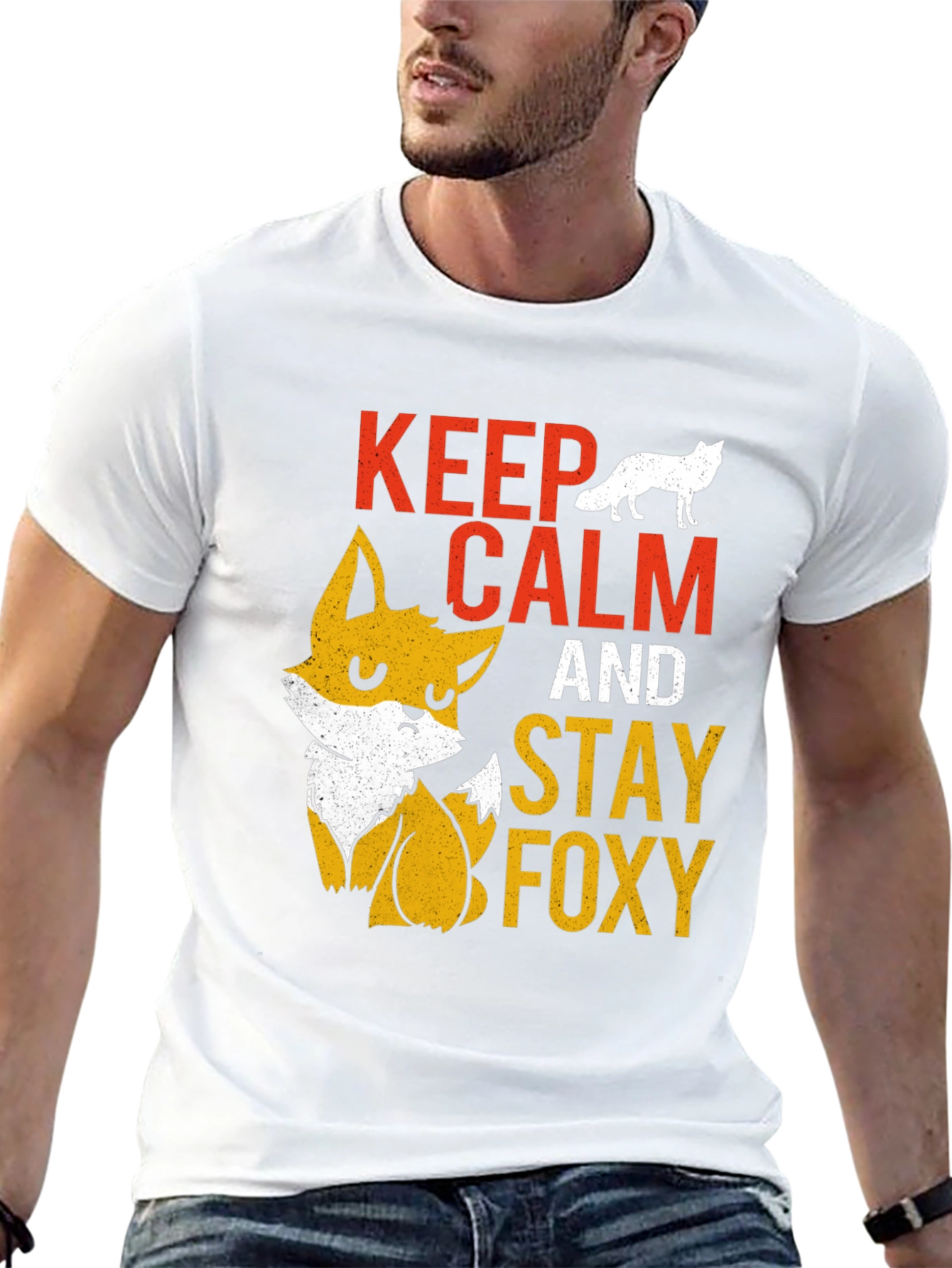 Keep Calm Stay Foxy T-Shirt - Cute Graphic Tee