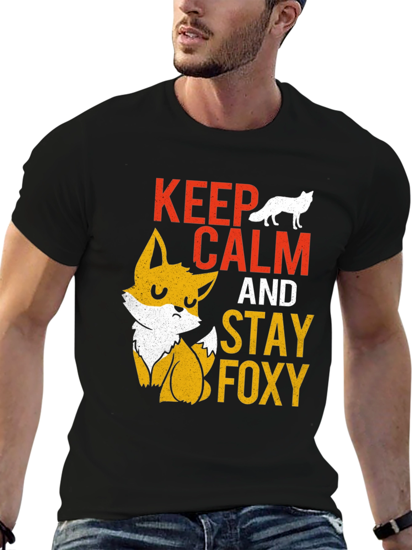 Keep Calm Stay Foxy T-Shirt - Cute Graphic Tee