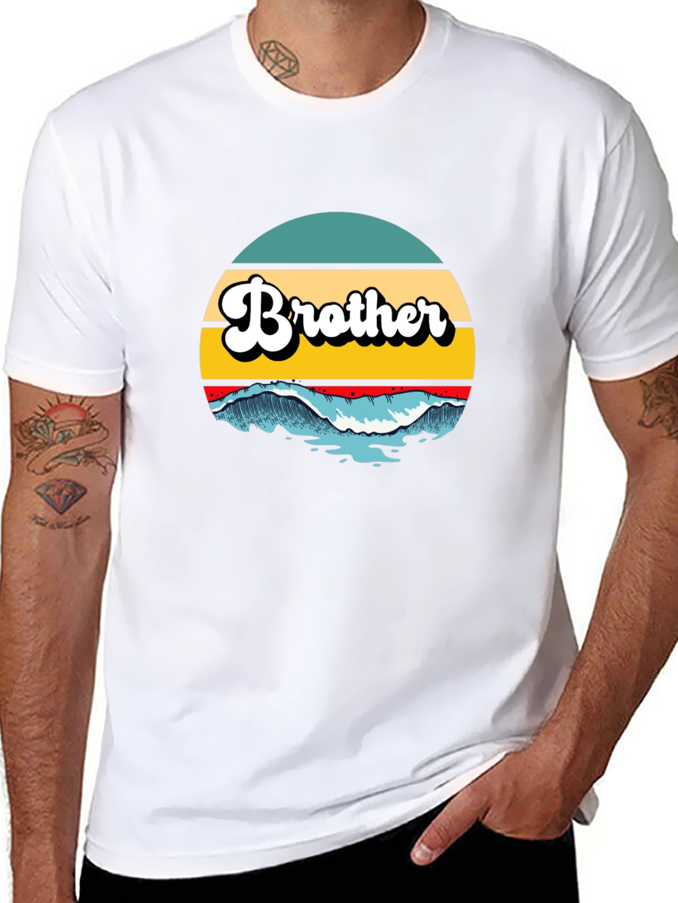 Brother Wave Graphic Tee - Cool Retro Style