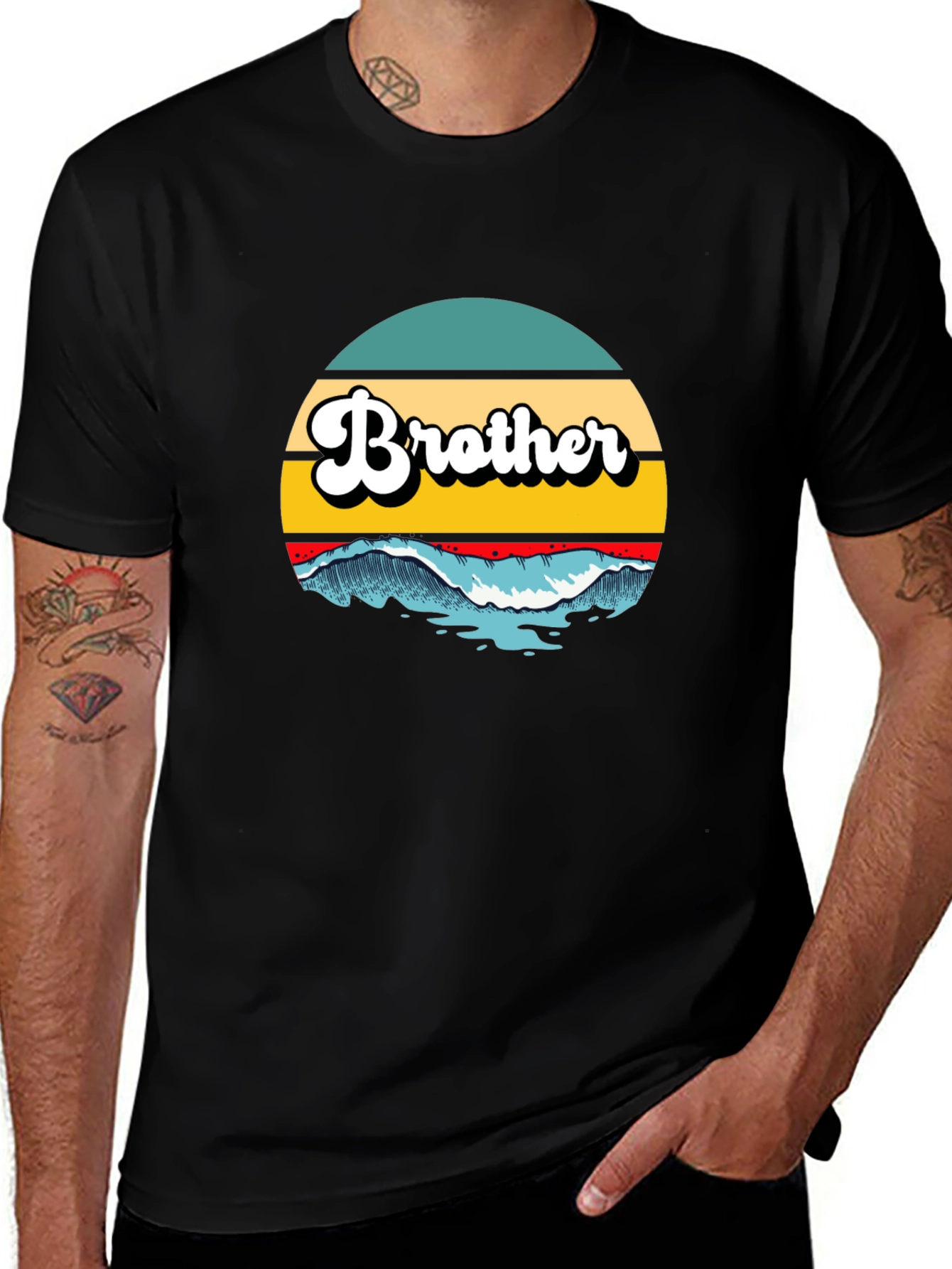 Brother Wave Graphic Tee - Cool Retro Style