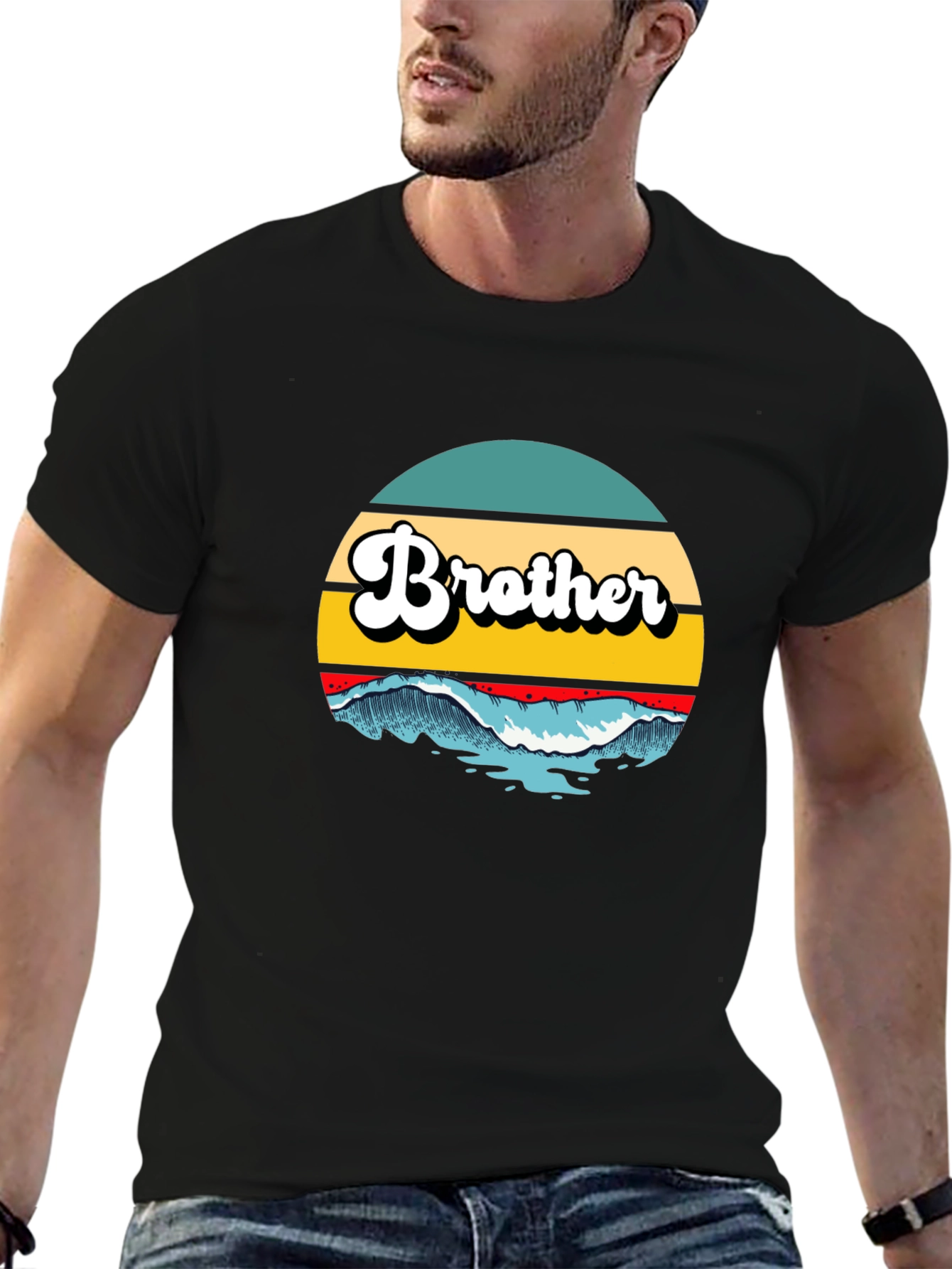 Brother Wave Graphic Tee - Cool Retro Style