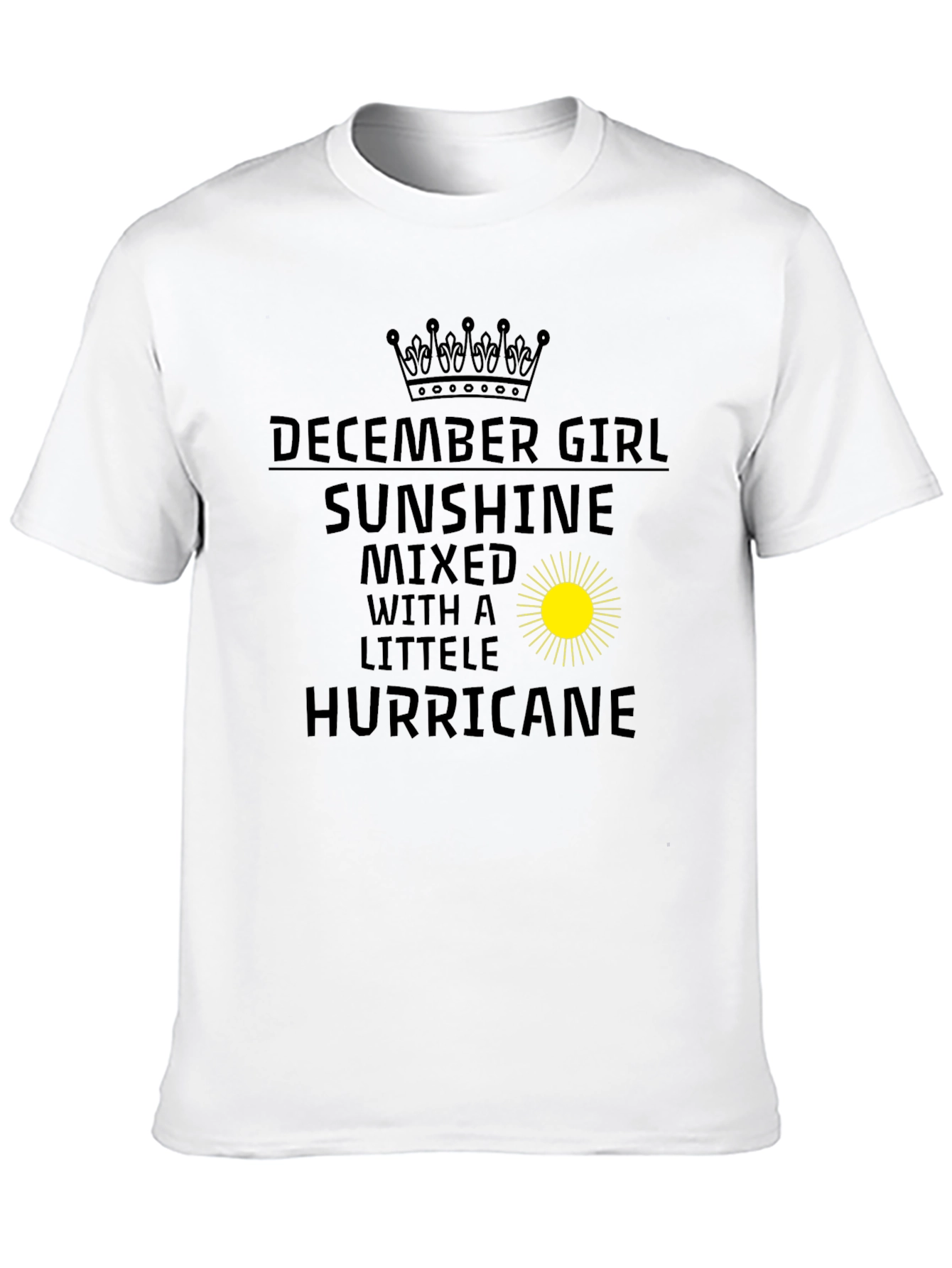 December Girl Sunshine Hurricane Black T-Shirt