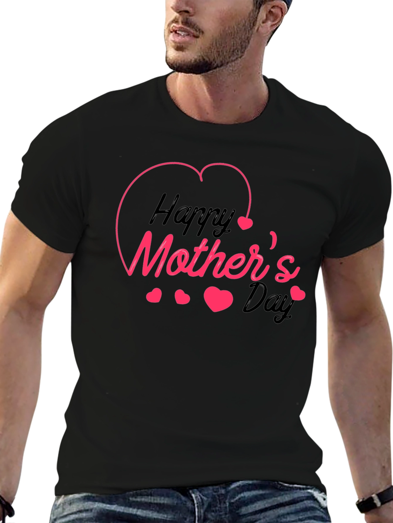 Happy Mothers Day Black T-Shirt