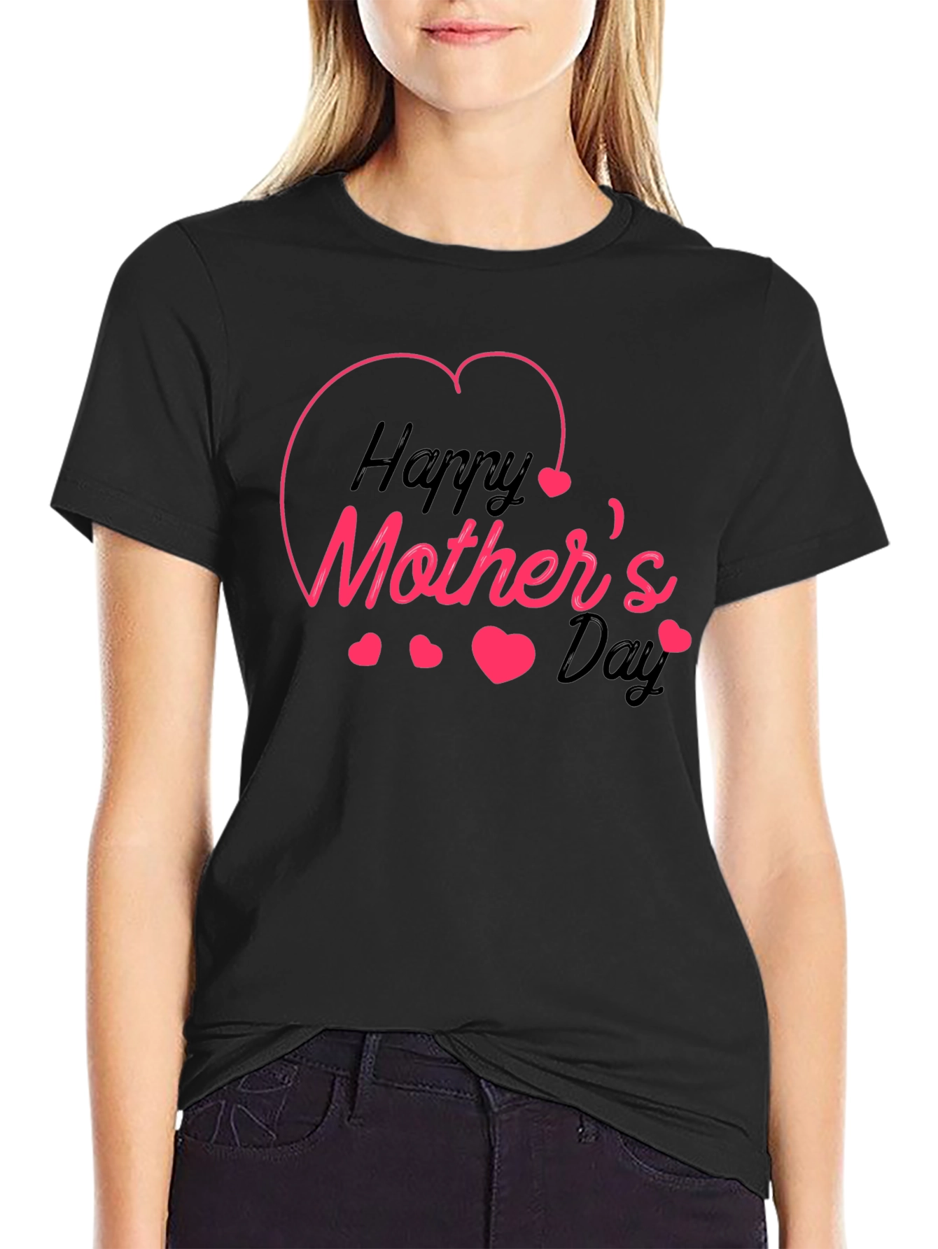 Happy Mothers Day Black T-Shirt