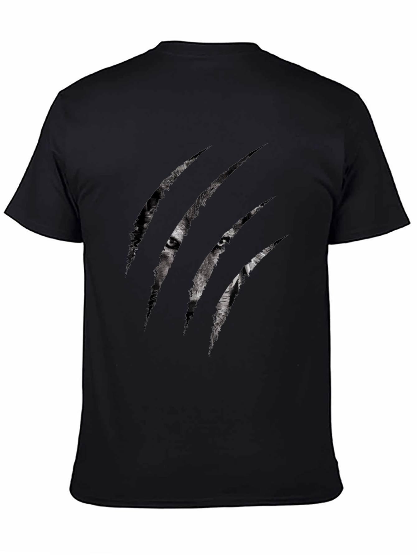 Mens Wolf Claw Graphic Black T-Shirt