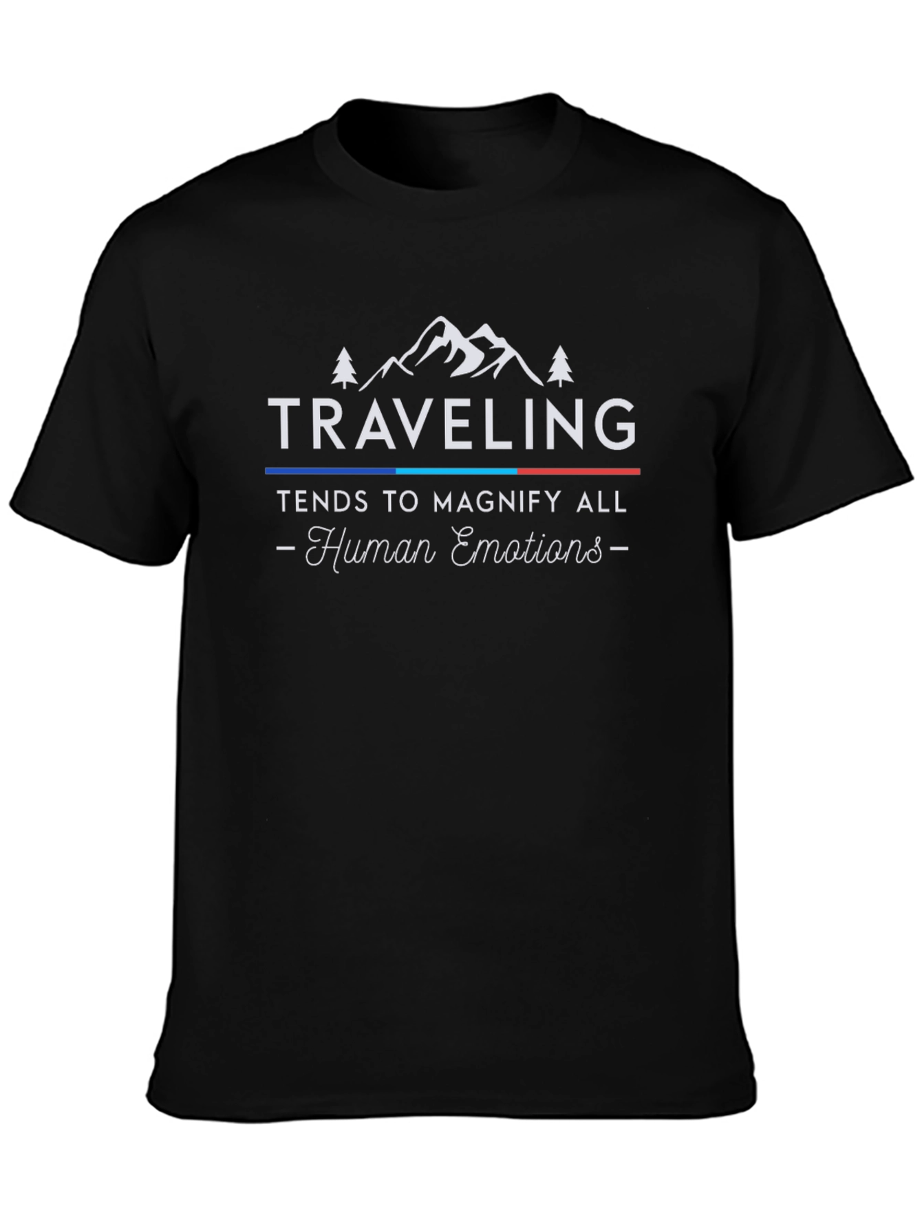 Traveling T-Shirt - Human Emotions - Black Cotton Tee