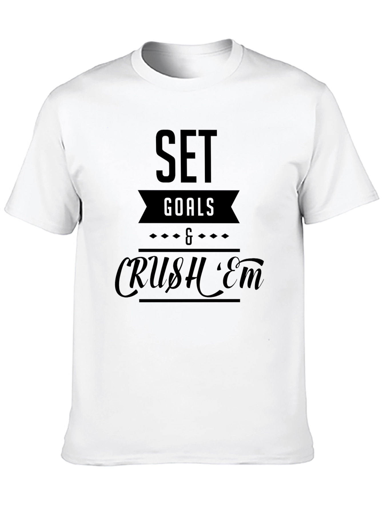 Set Goals & Crush Em Black Graphic T-Shirt