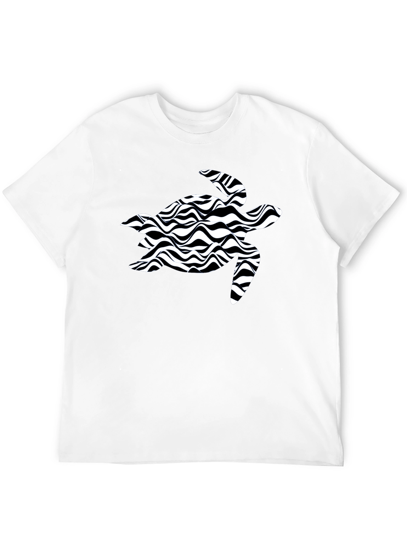 Black Turtle Wave Pattern T-Shirt