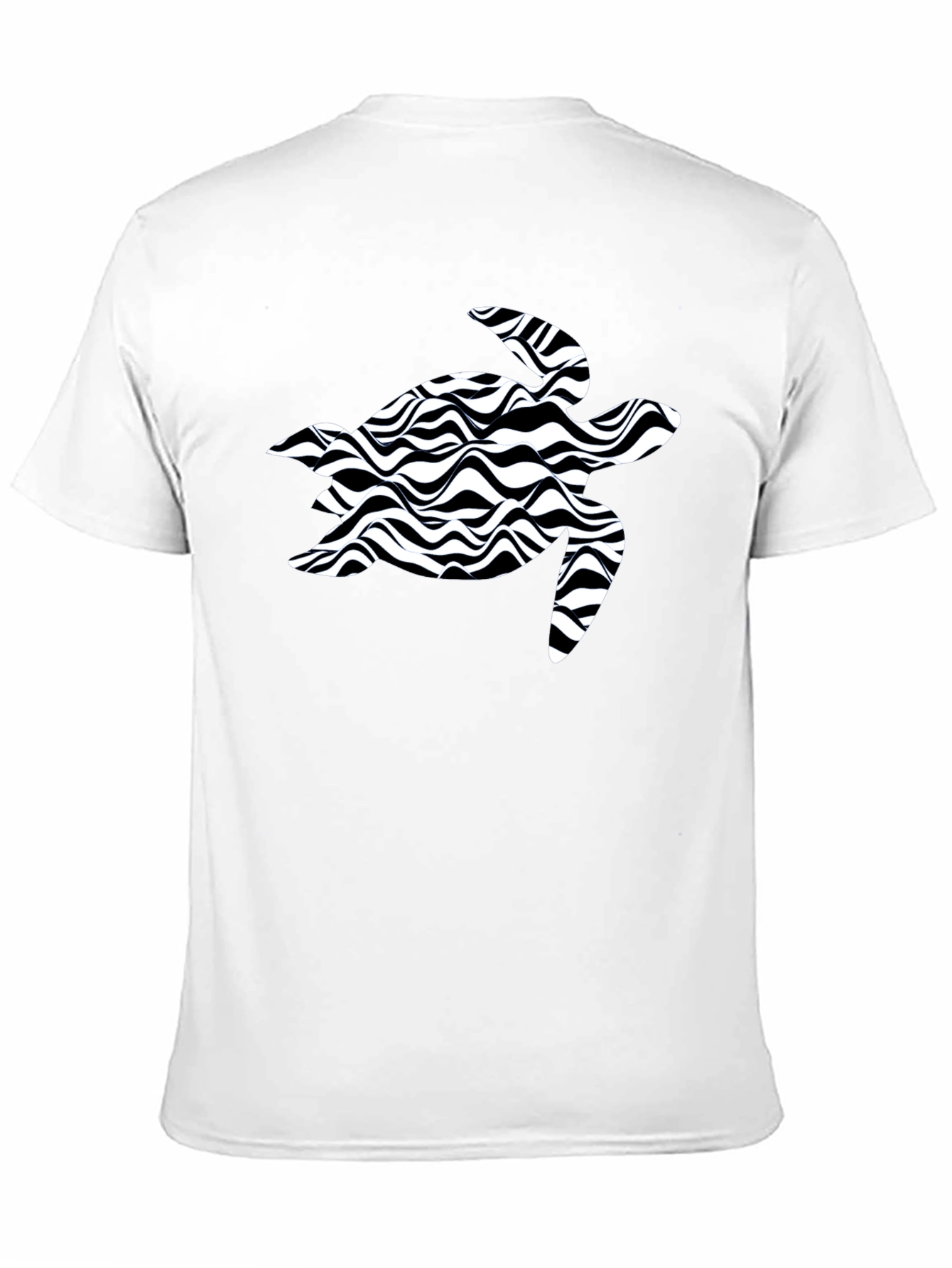 Black Turtle Wave Pattern T-Shirt