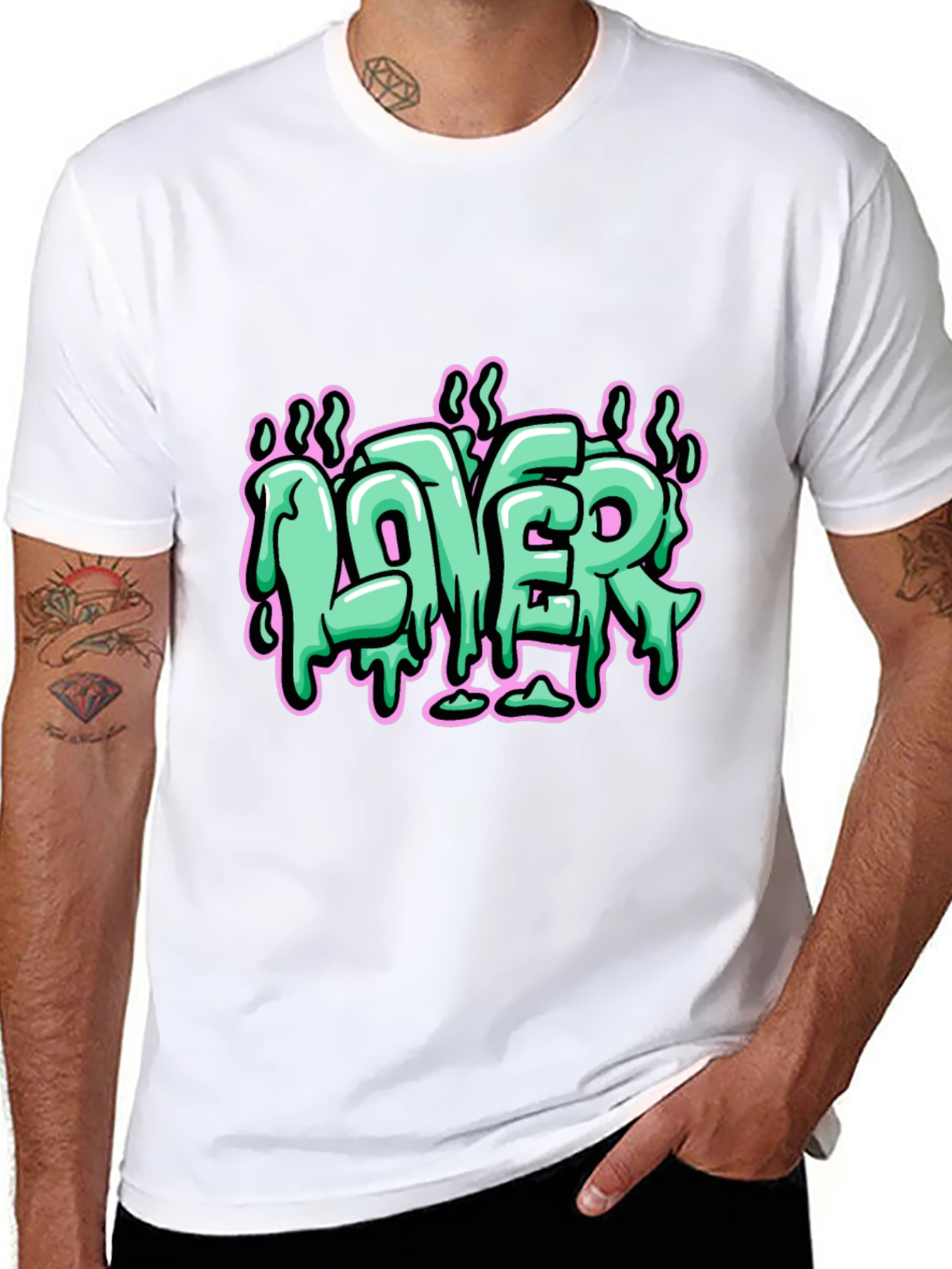 LOVER Graphic Print Black T-Shirt