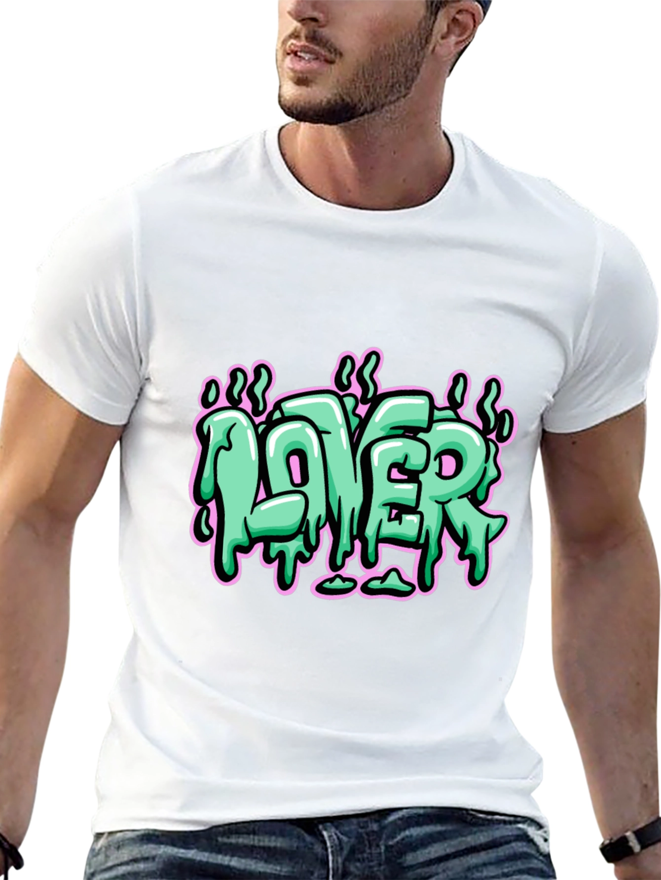 LOVER Graphic Print Black T-Shirt