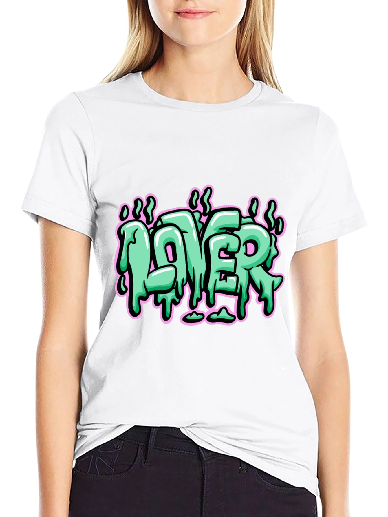 LOVER Graphic Print Black T-Shirt