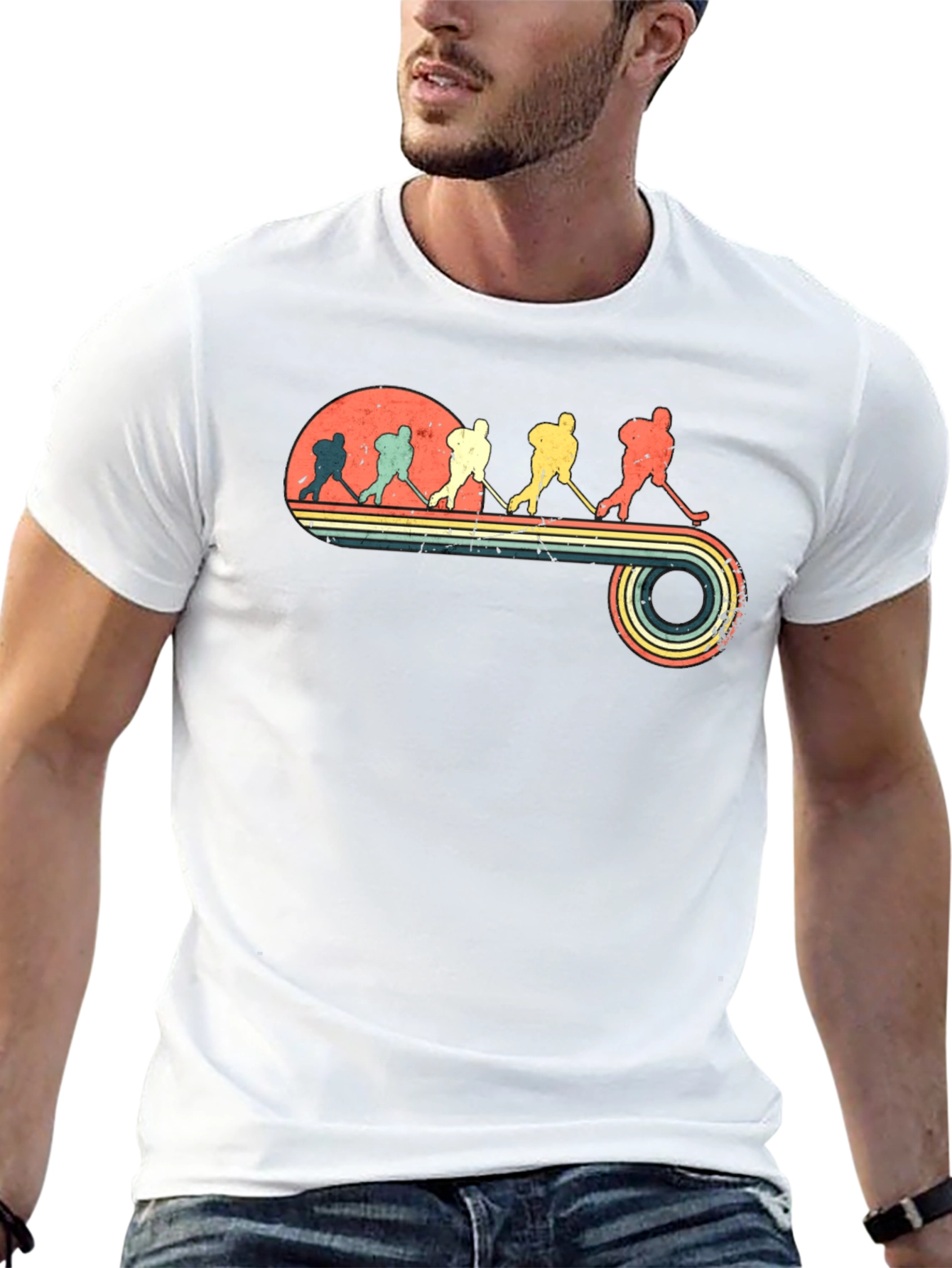 Retro Hockey Evolution Graphic T-Shirt