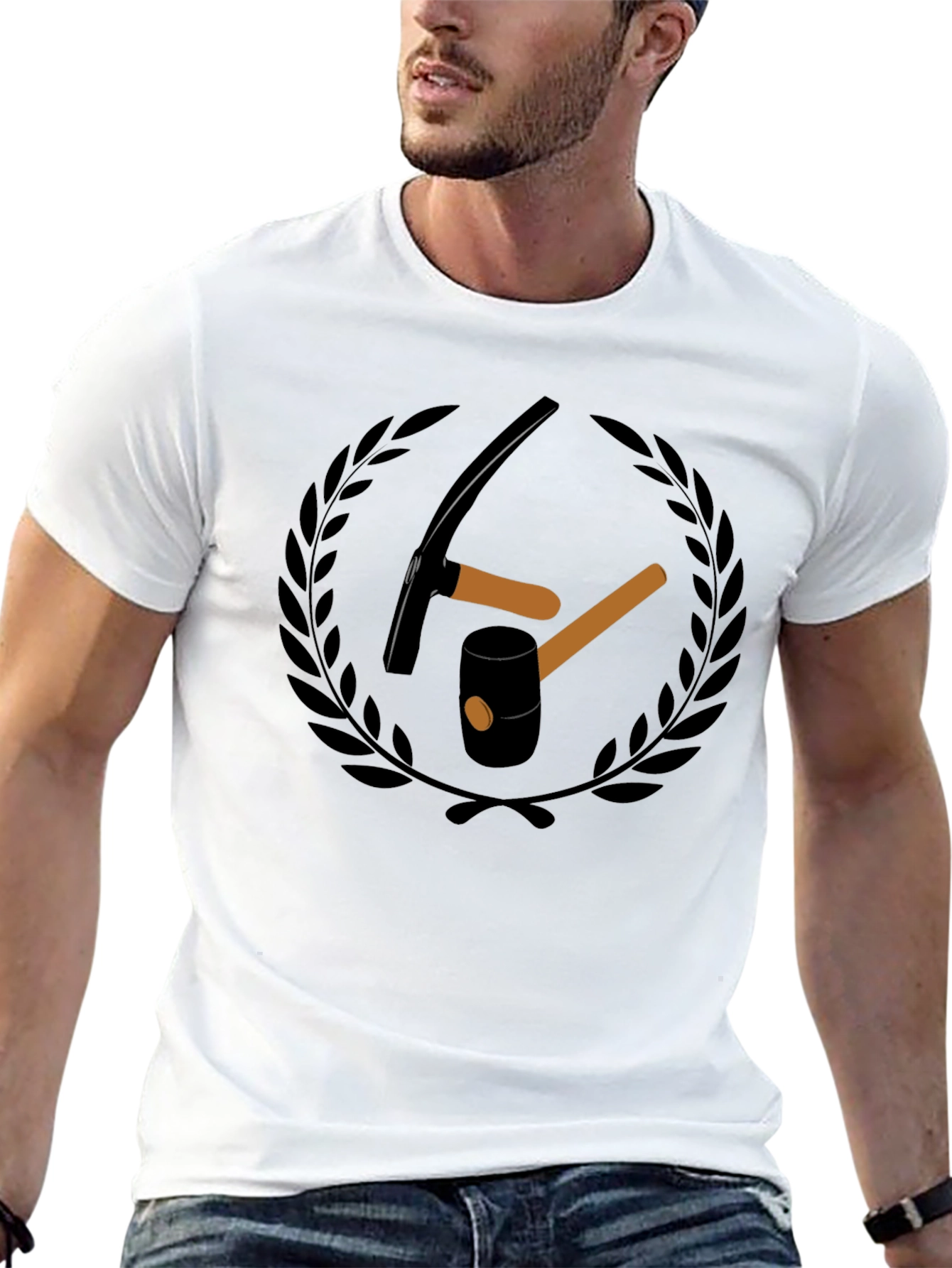 Mining Tools Graphic Tee - Black Cotton T-Shirt