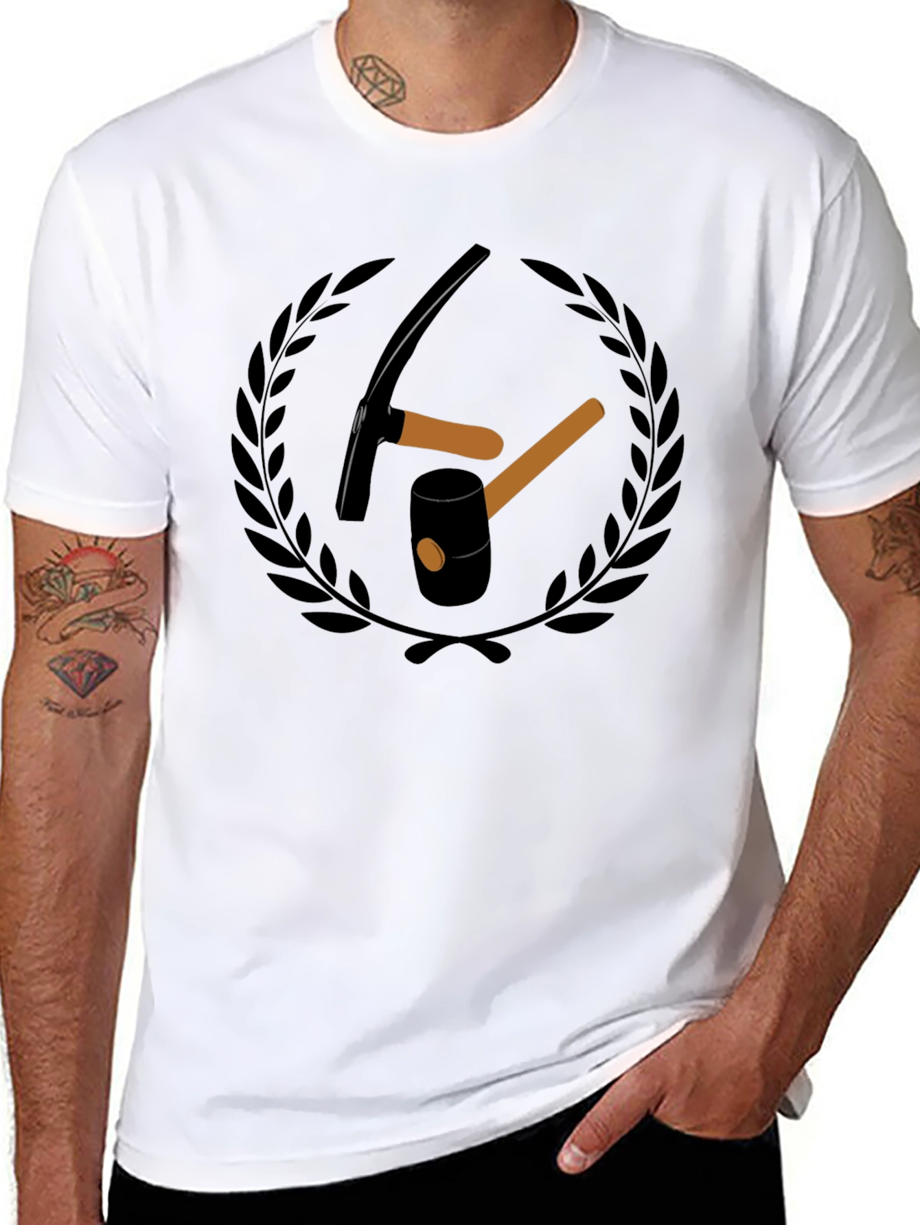 Mining Tools Graphic Tee - Black Cotton T-Shirt