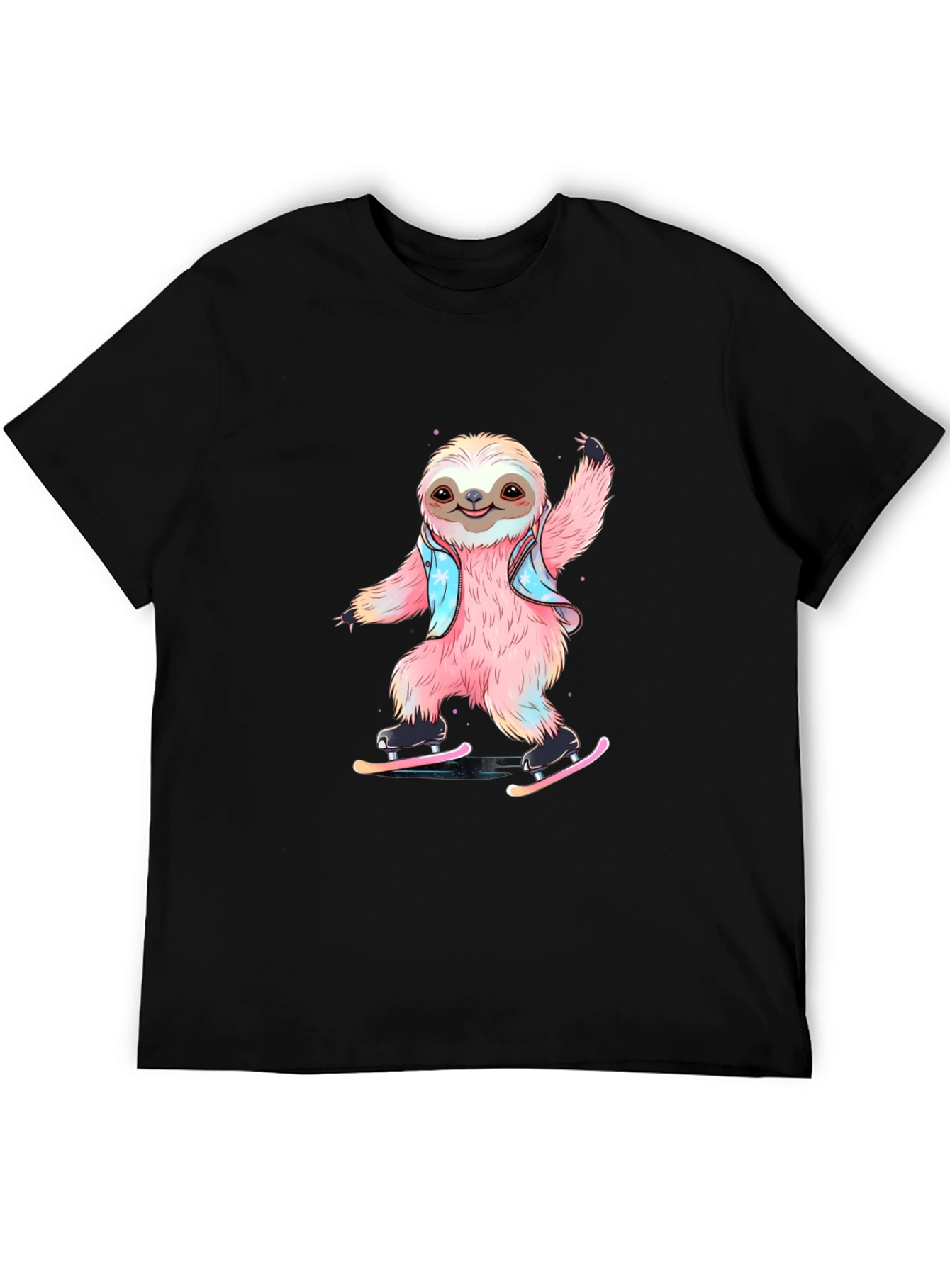 Sloth Ice Skating T-Shirt - Fun Graphic Tee