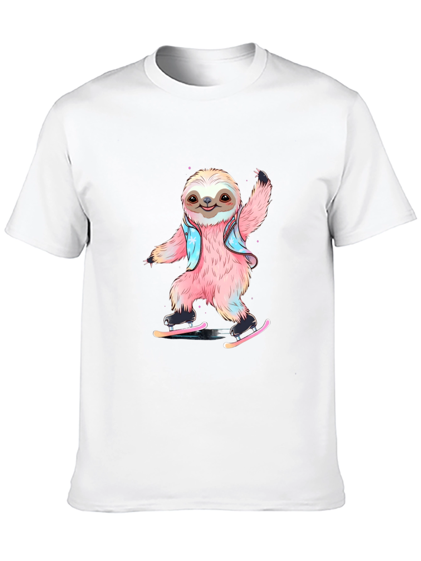 Sloth Ice Skating T-Shirt - Fun Graphic Tee