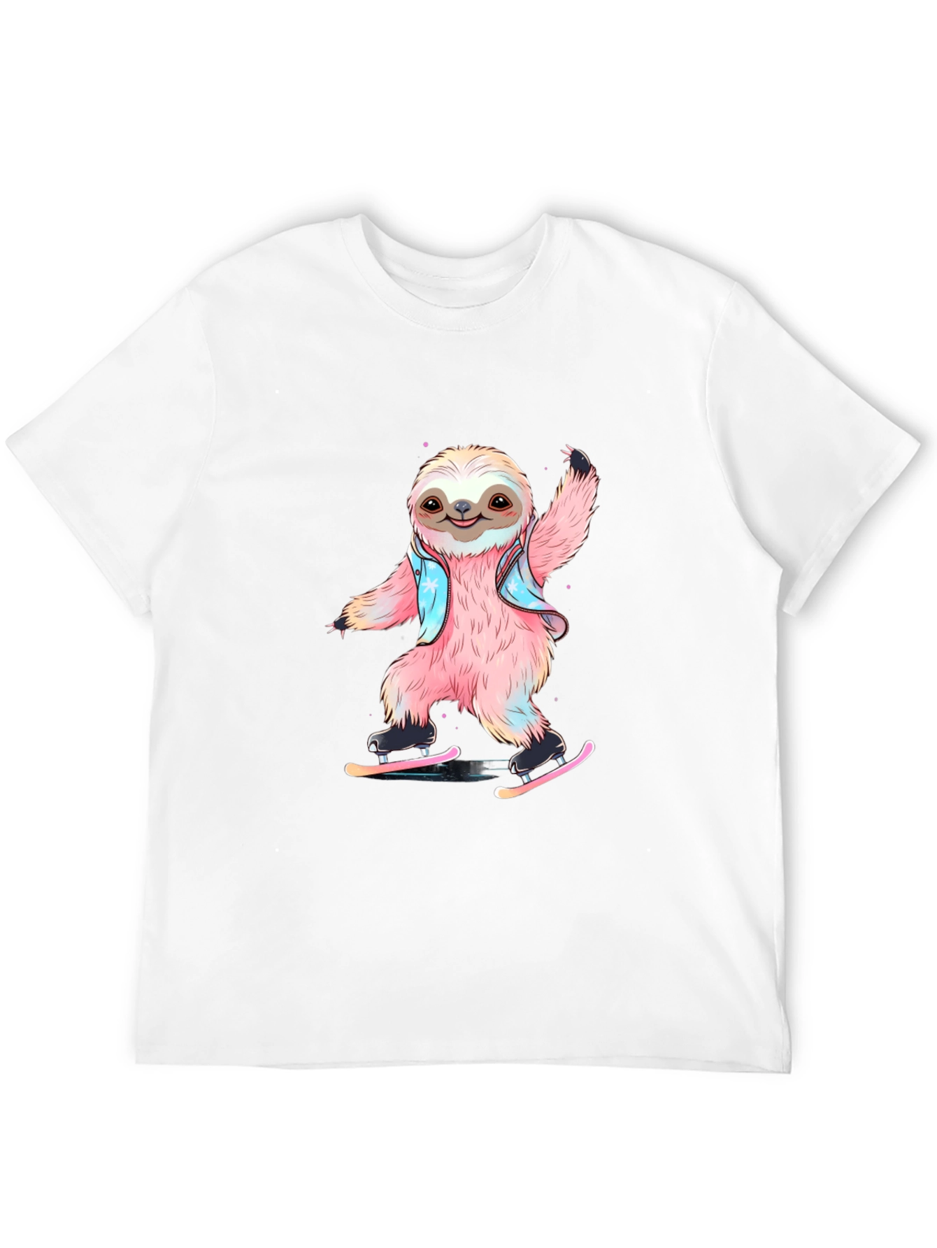 Sloth Ice Skating T-Shirt - Fun Graphic Tee