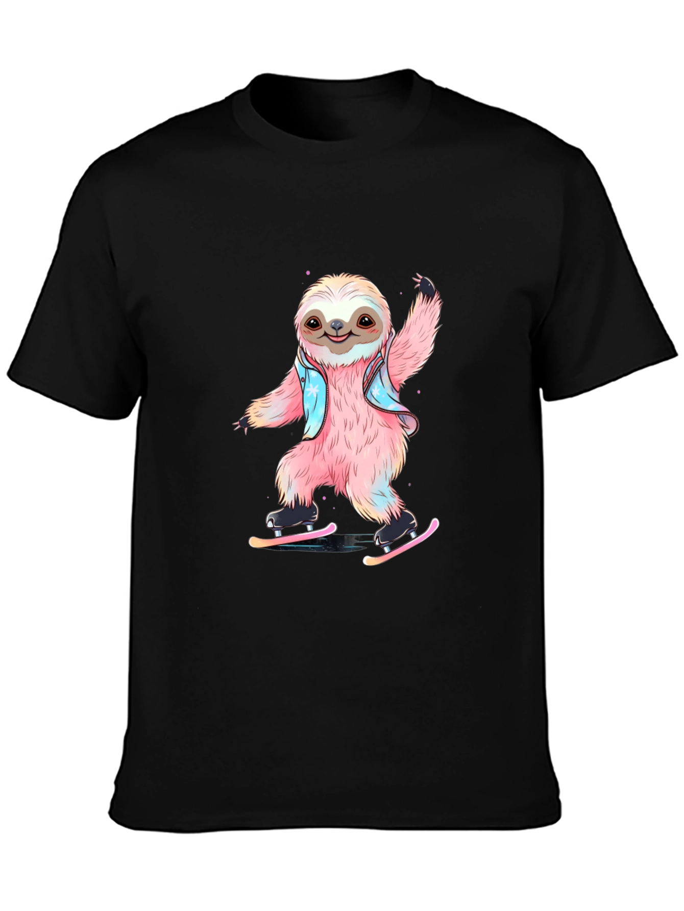 Sloth Ice Skating T-Shirt - Fun Graphic Tee