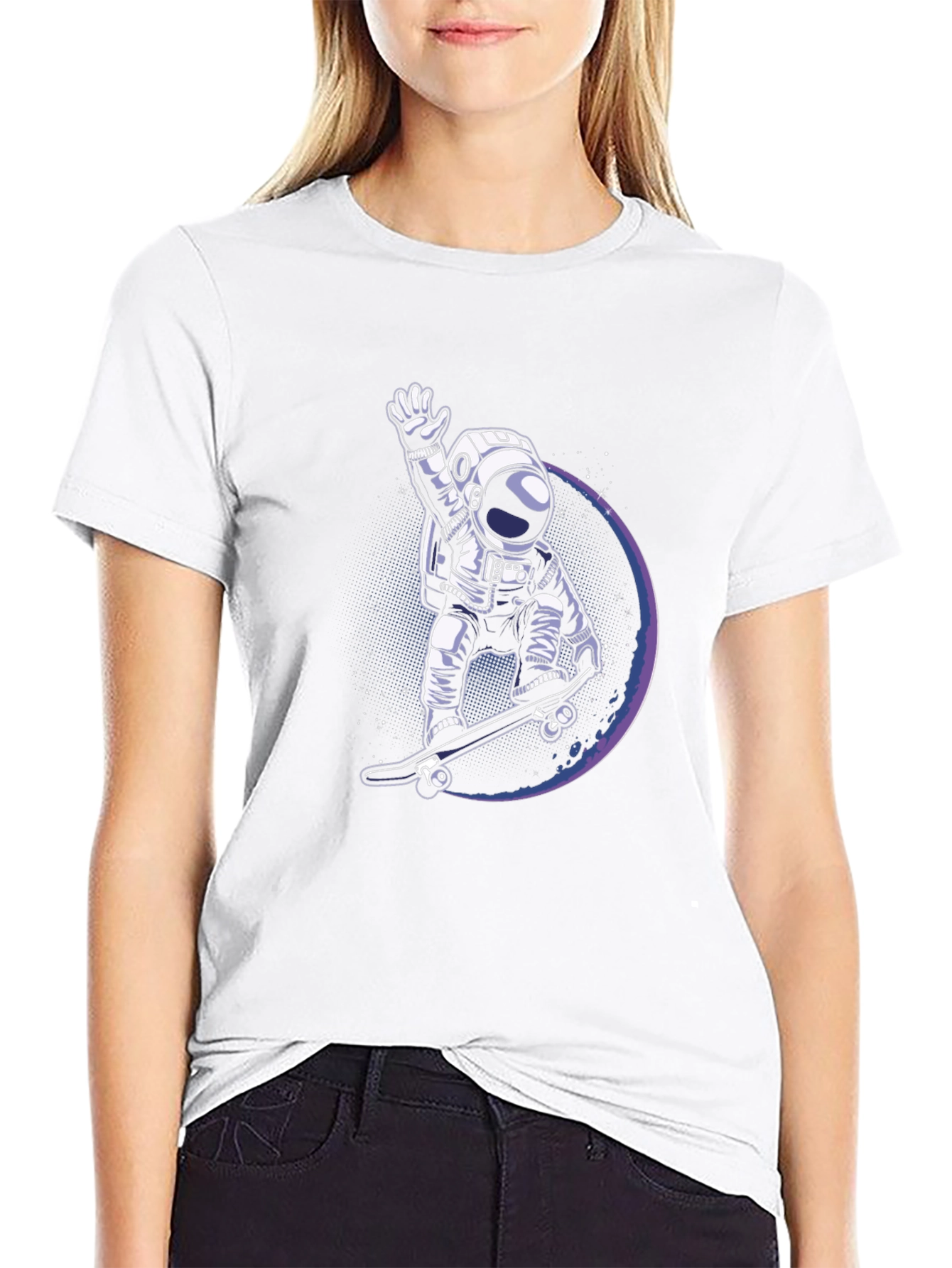 Astronaut Skateboarder Graphic Tee