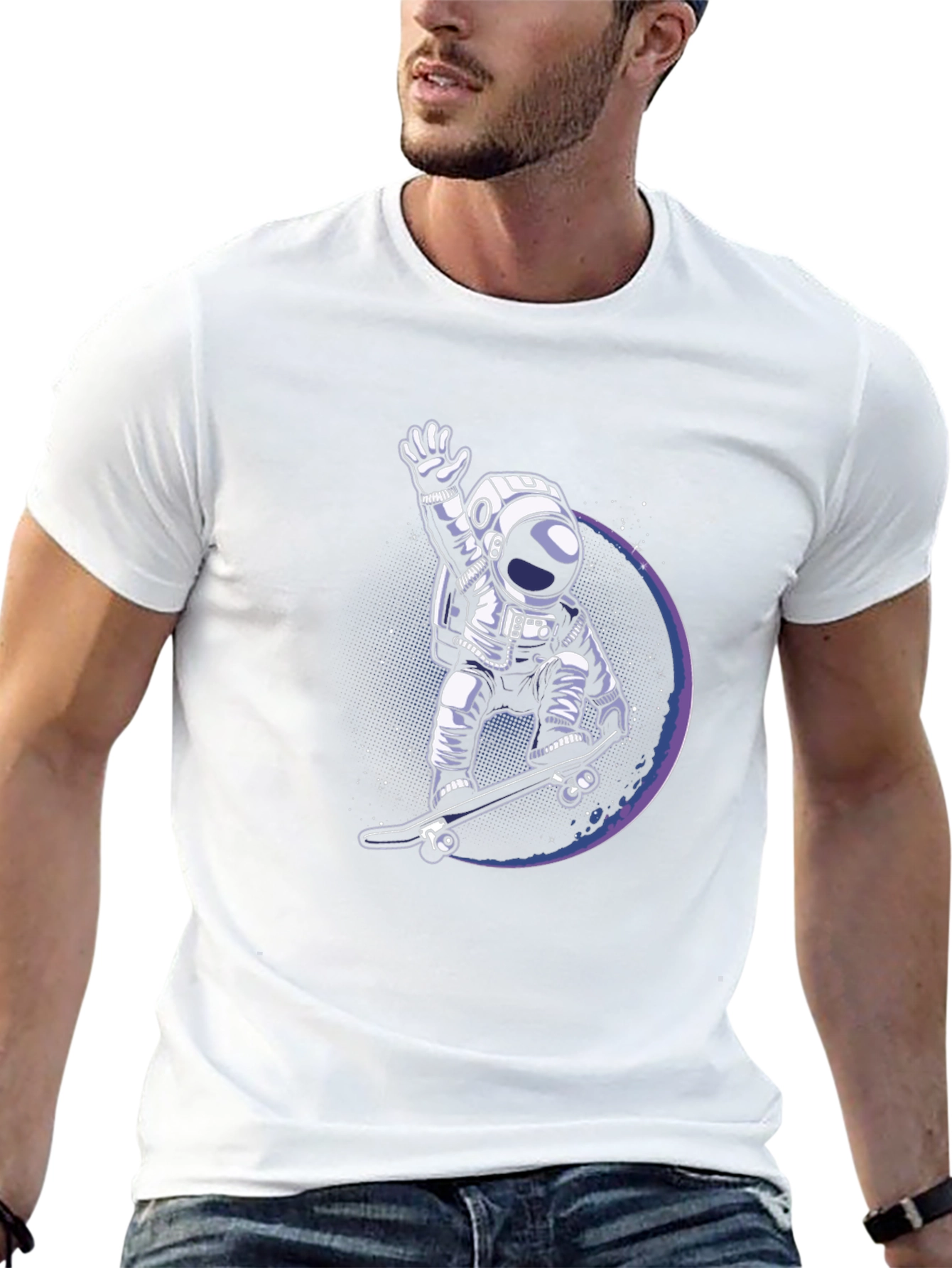 Astronaut Skateboarder Graphic Tee